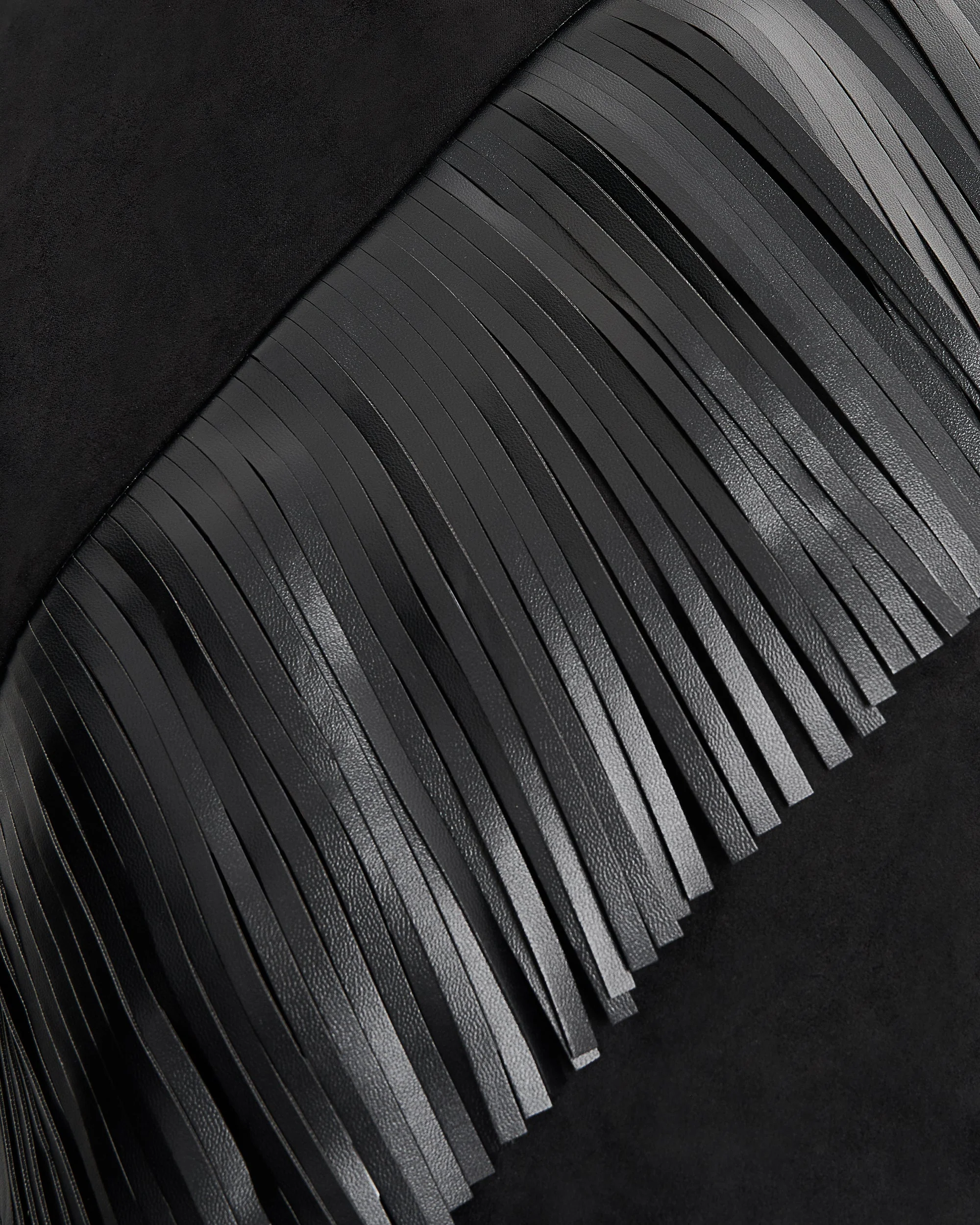 Adeline Asymmetric Fringe Sueded Top - Black - Image 7