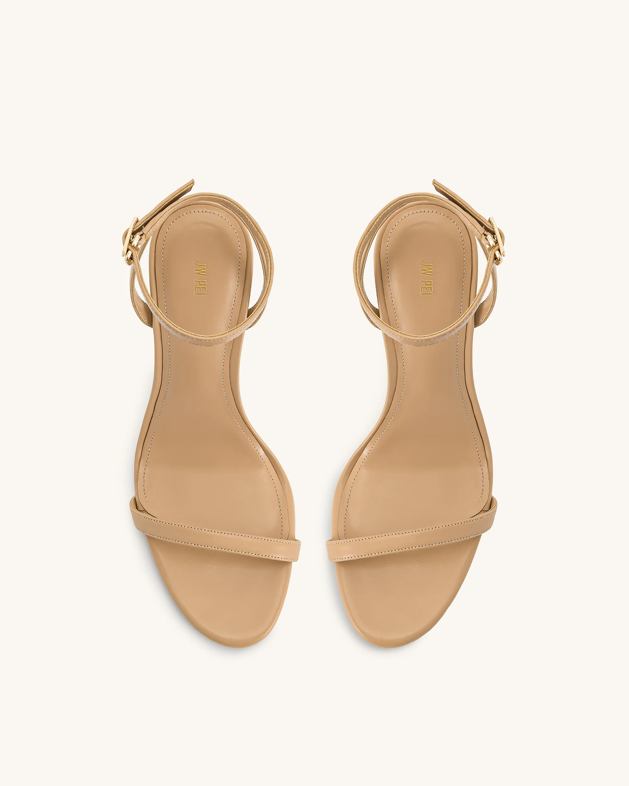 Alivia Gold Metal Heel Sandals - Khaki - Image 4