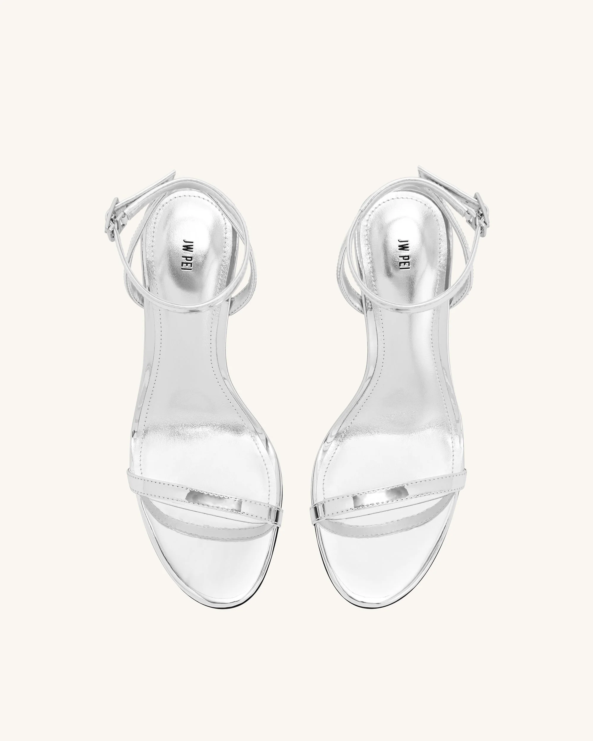 Alivia Gold Metal Heel Sandals - Silver - Image 4