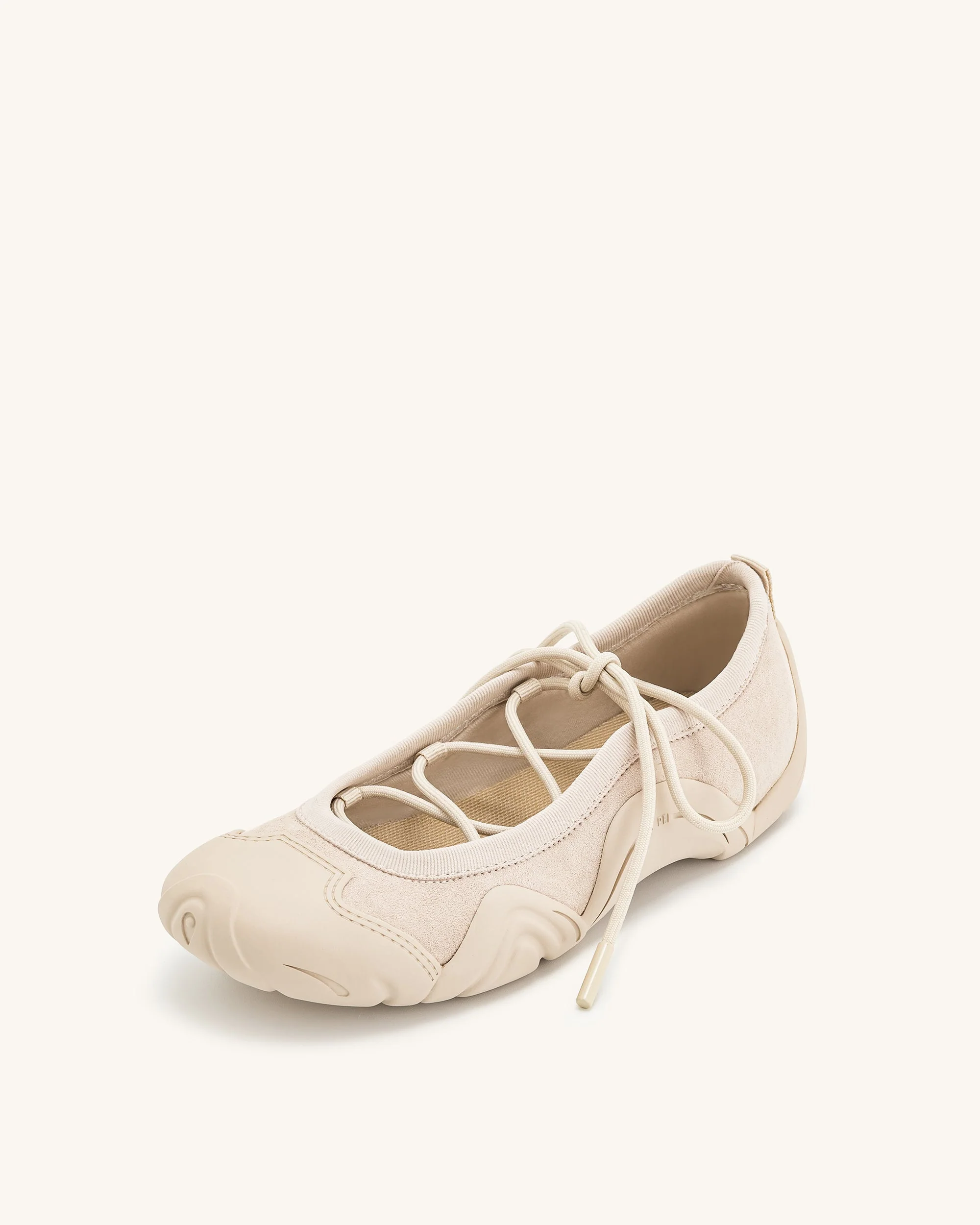 Caitlin Lace-up Ballerina Sneakers  - Beige - Image 6