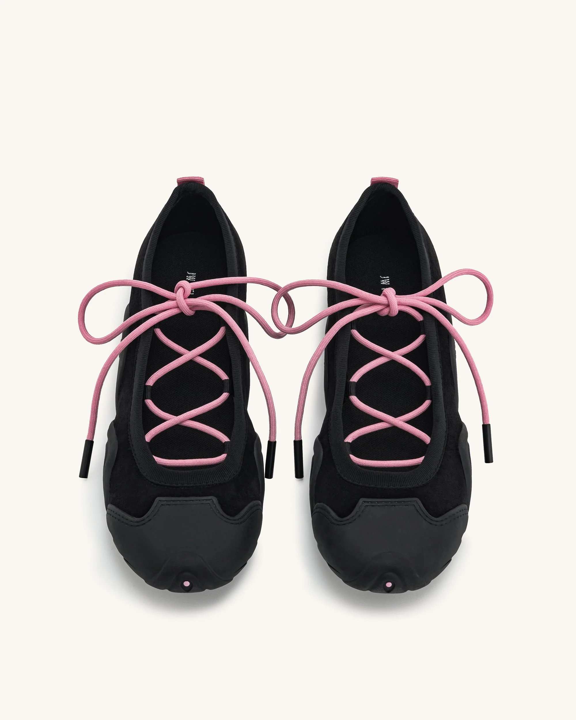 Caitlin Lace-up Ballerina Sneakers  - Black - Image 3