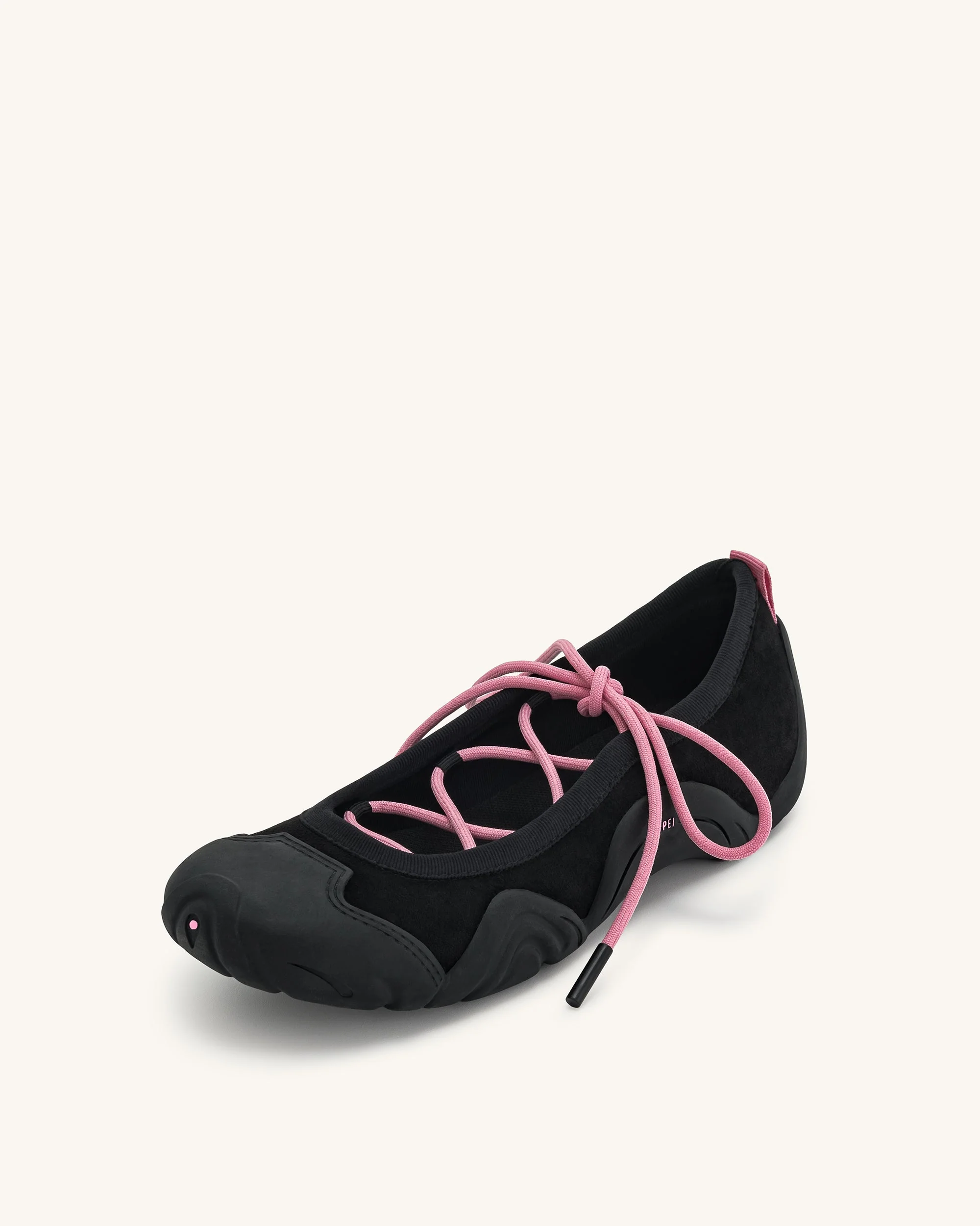 Caitlin Lace-up Ballerina Sneakers  - Black - Image 5
