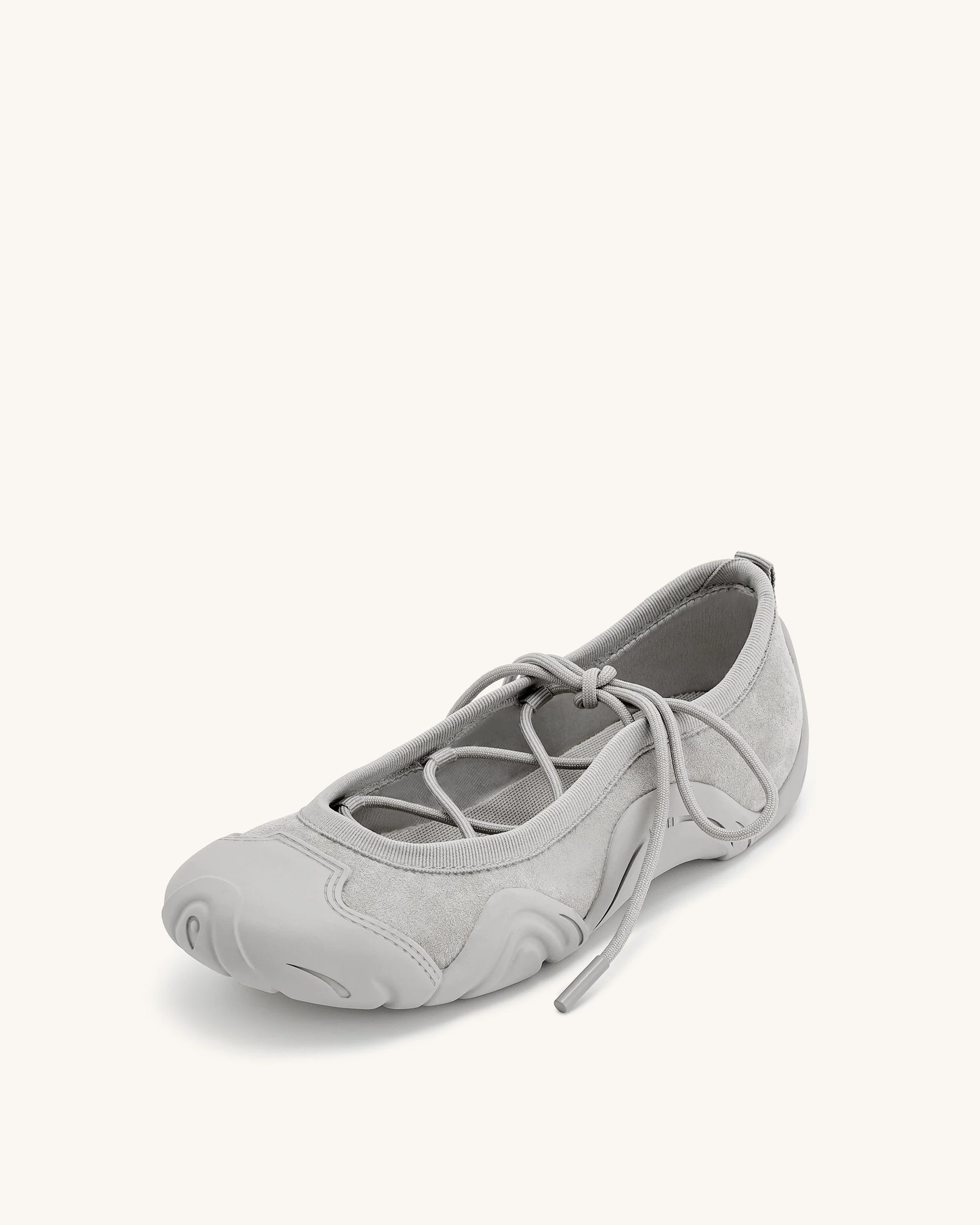 Caitlin Lace-up Ballerina Sneakers - Grey - Image 5