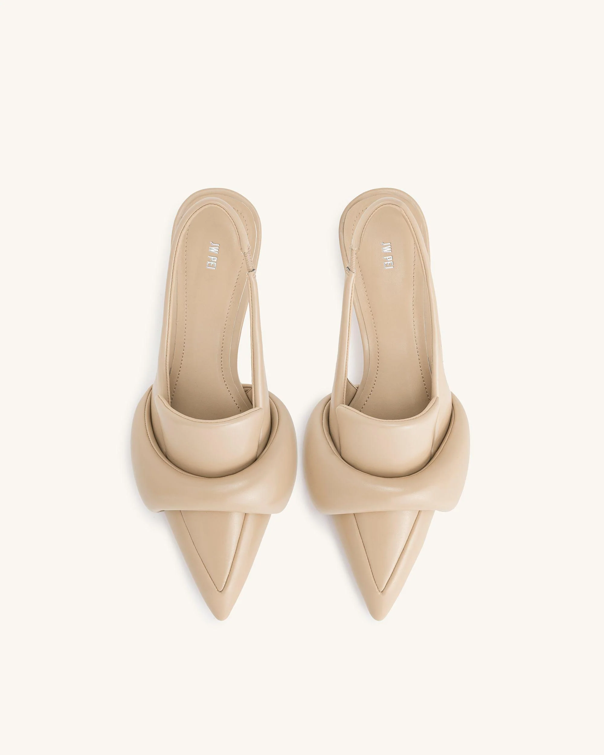 Carla Soft Padded Kitten Heel Pumps - Apricot - Image 3