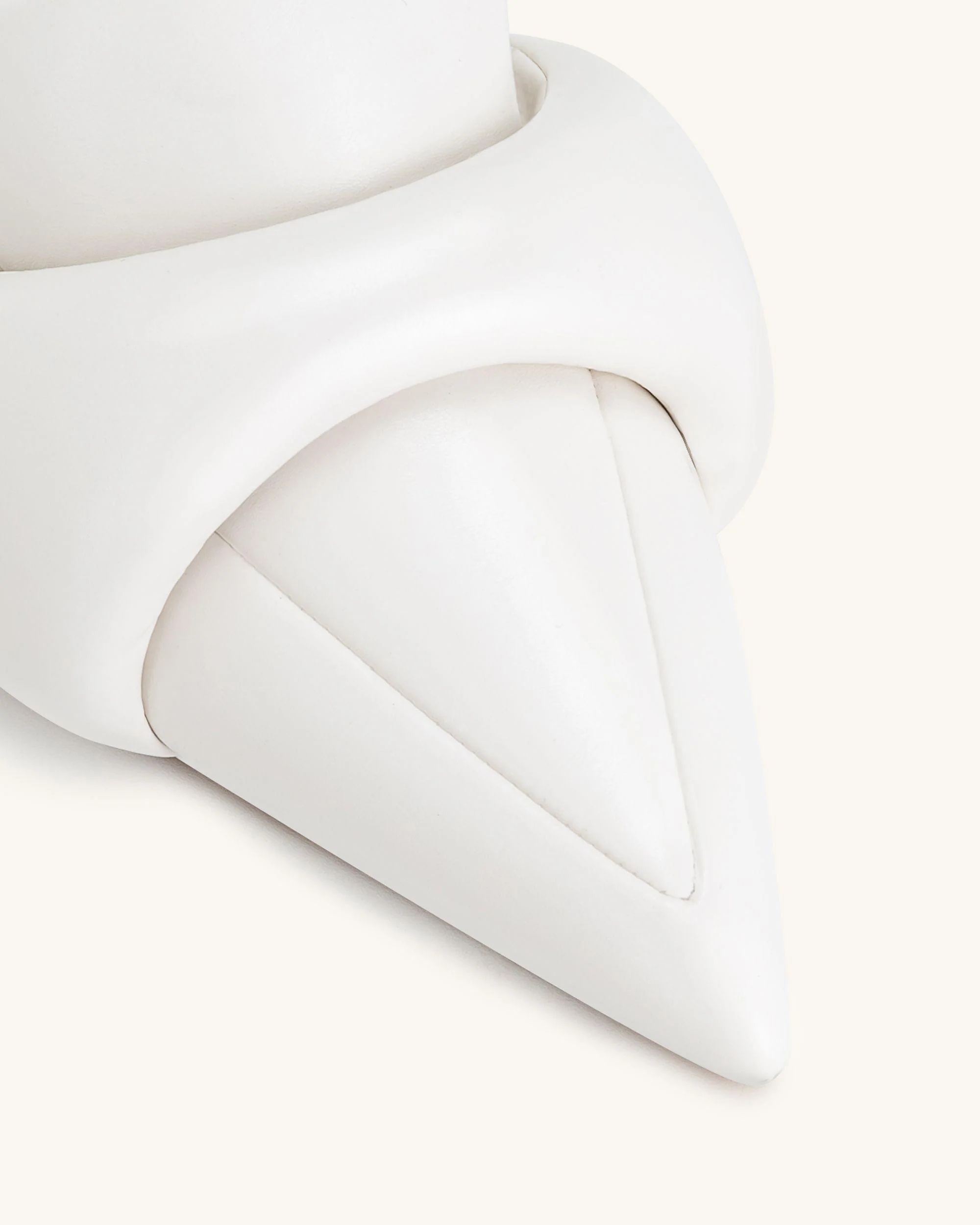 Carla Soft Padded Kitten Heel Pumps - White - Image 5