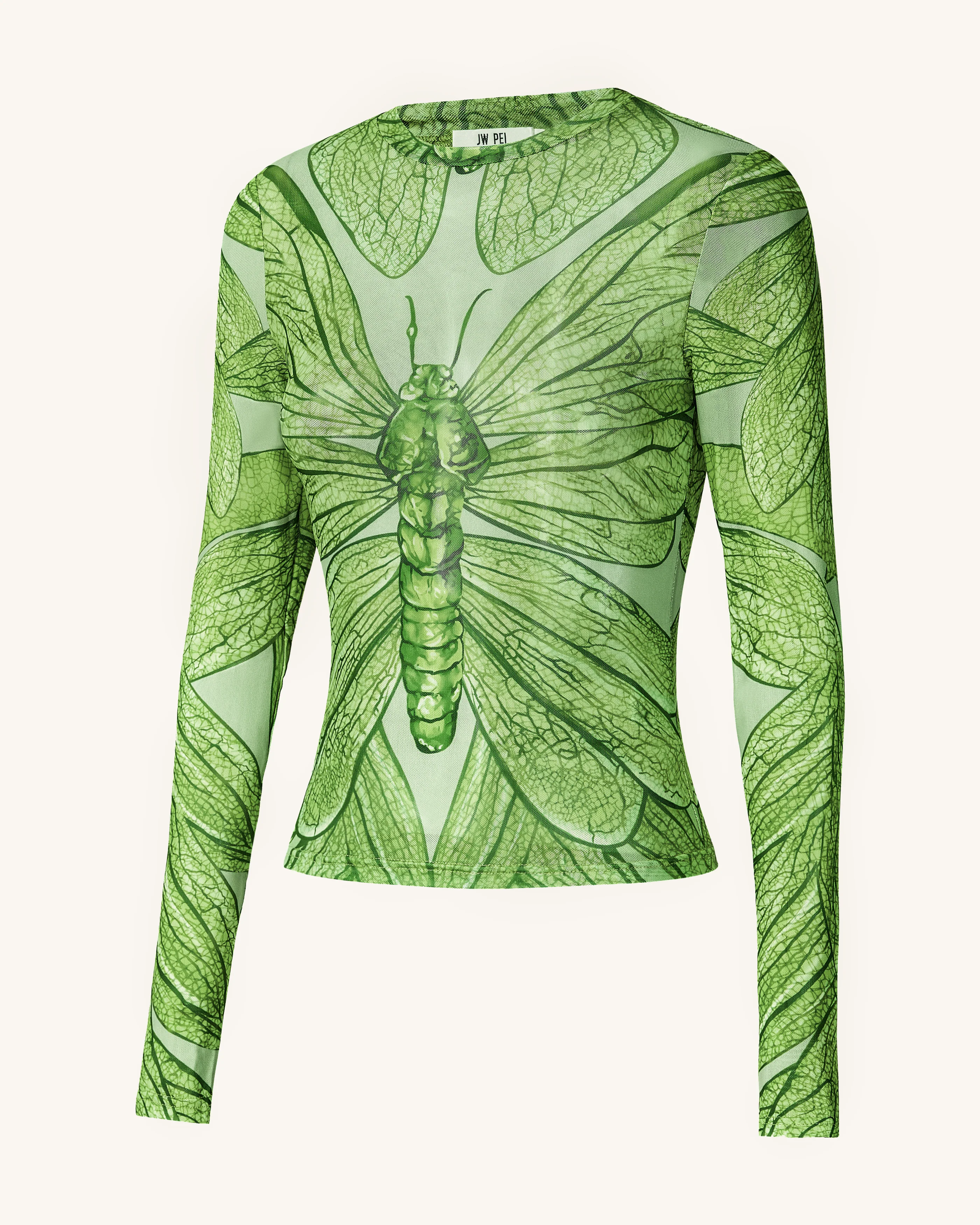 Dragonfly Vein Sheer Top - Green - Image 3