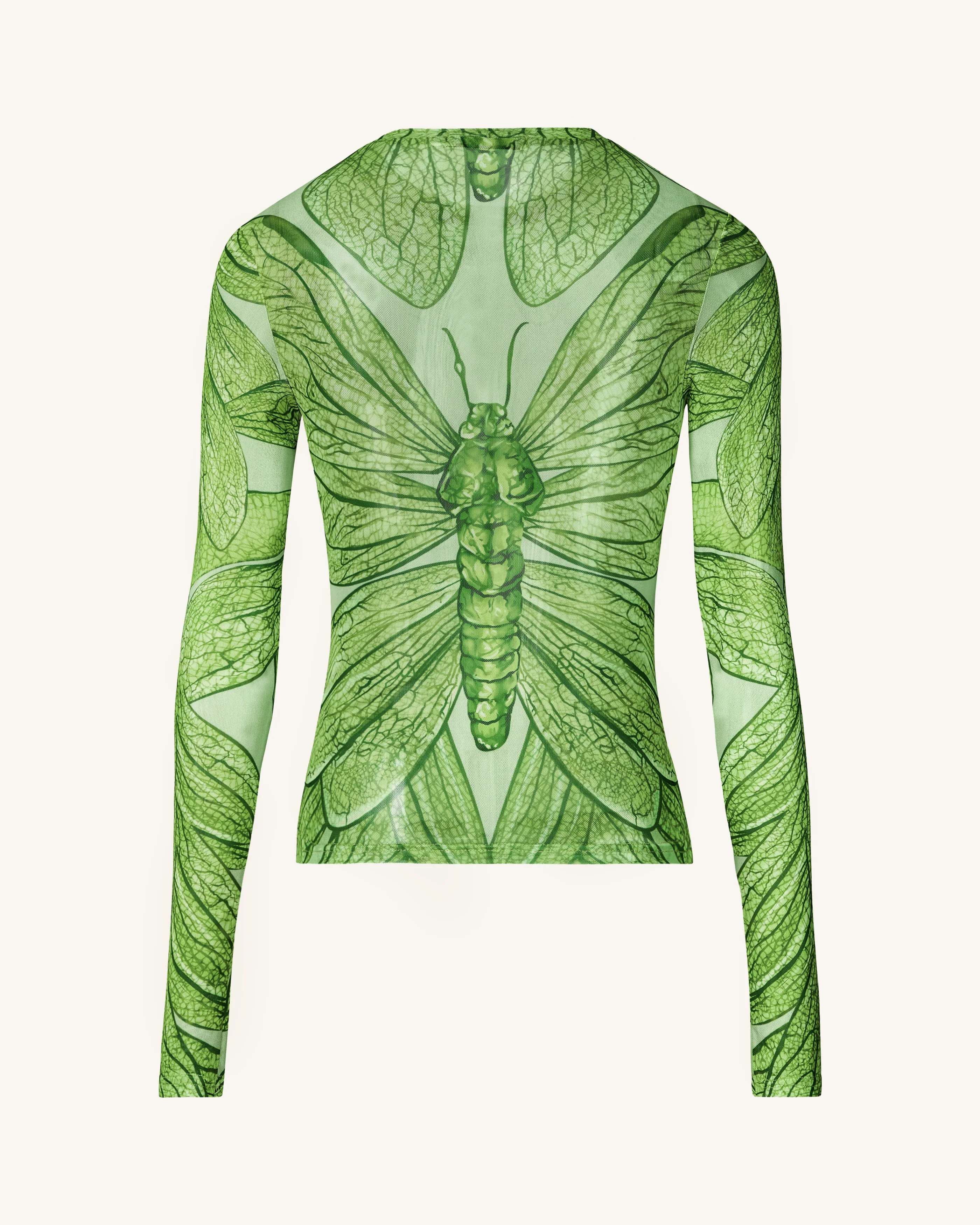 Dragonfly Vein Sheer Top - Green - Image 4