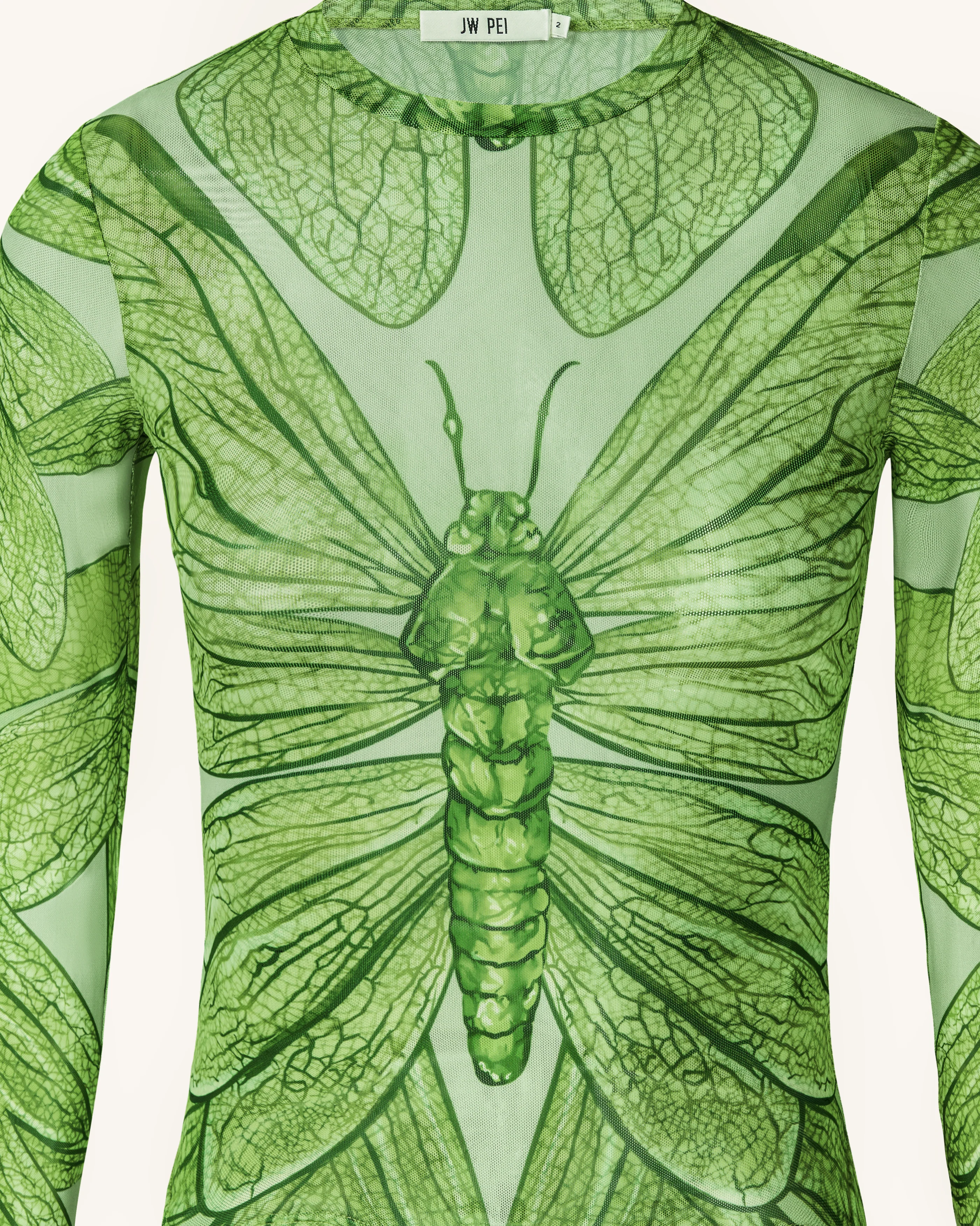 Dragonfly Vein Sheer Top - Green - Image 5
