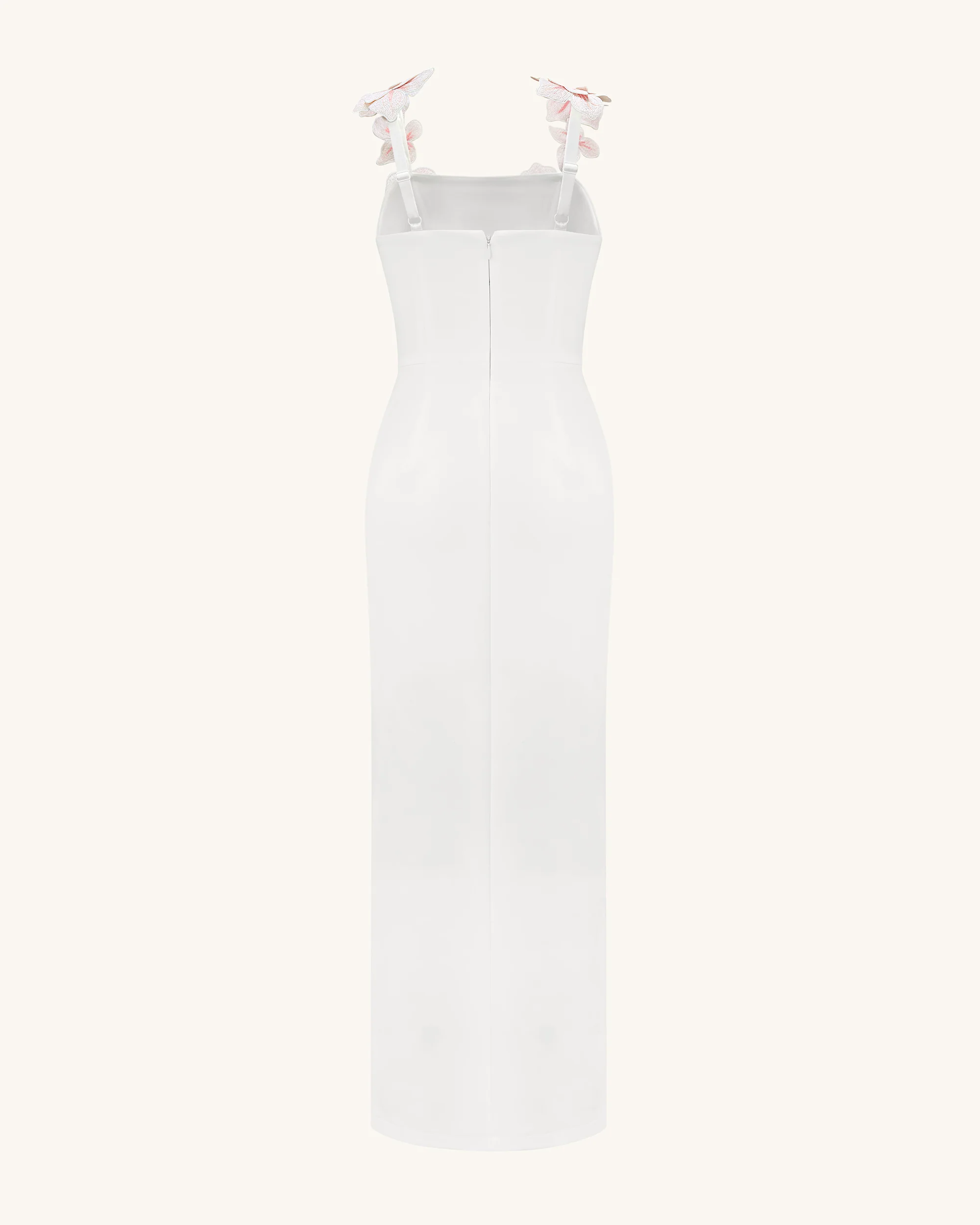 Flower Embroidered Dress - White/Pink - Image 4