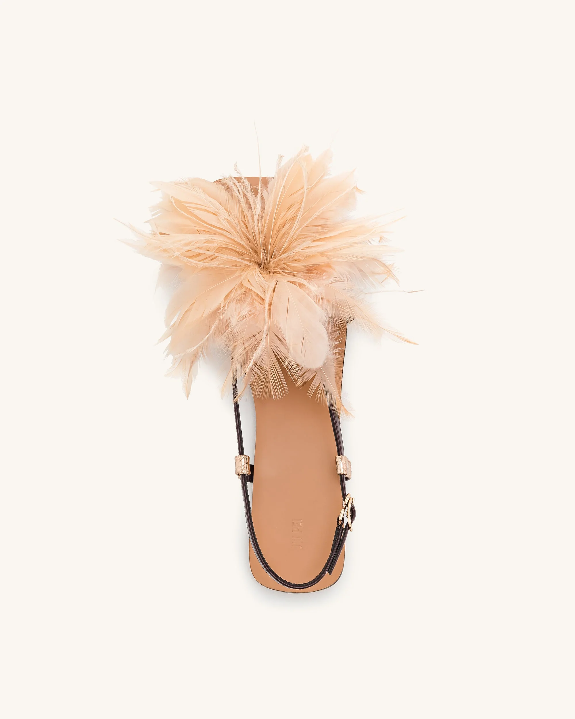 Fluffy Flats Sandals-Brown - Image 3
