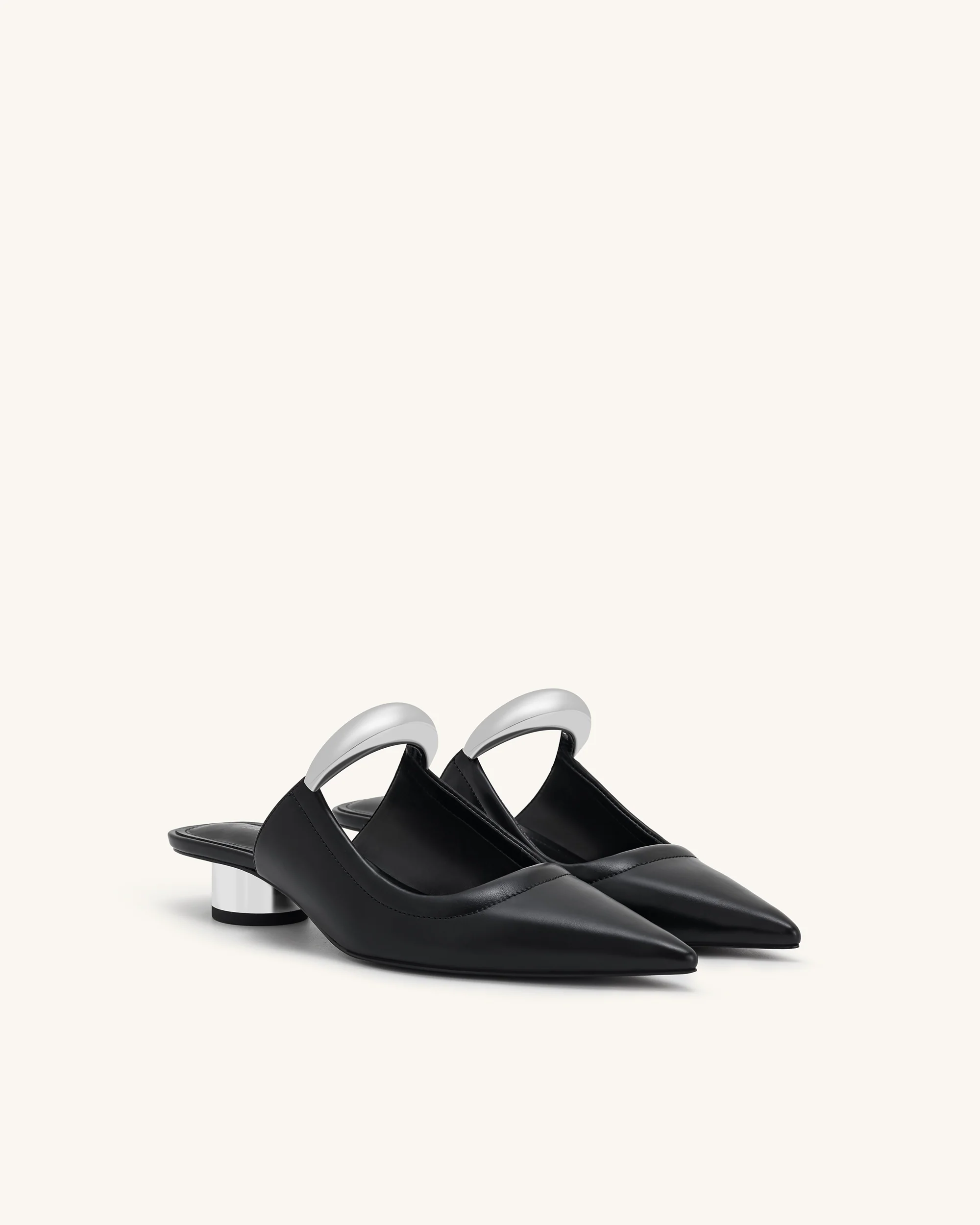 Helena Pierced Mules - Black - Image 3