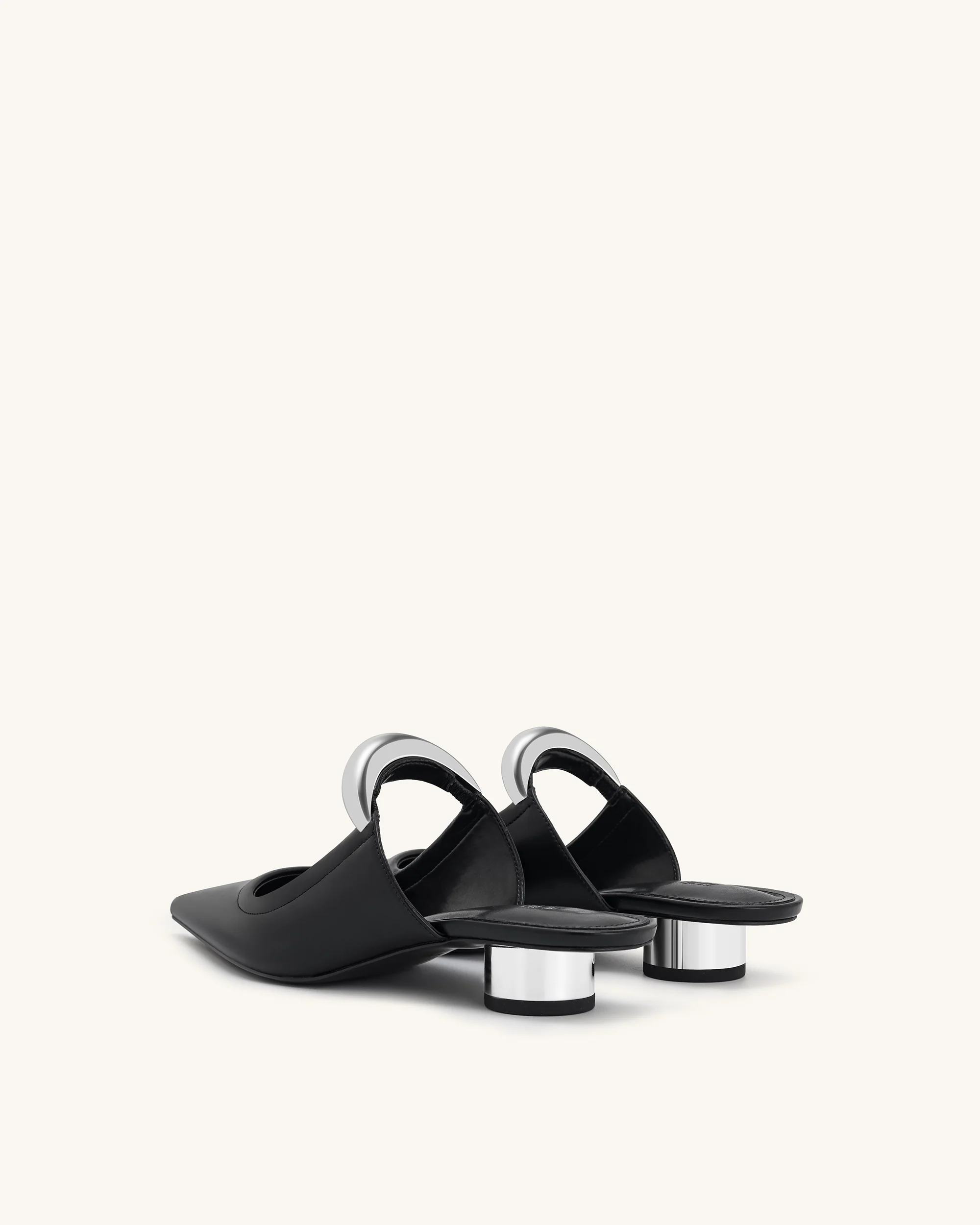 Helena Pierced Mules - Black - Image 5