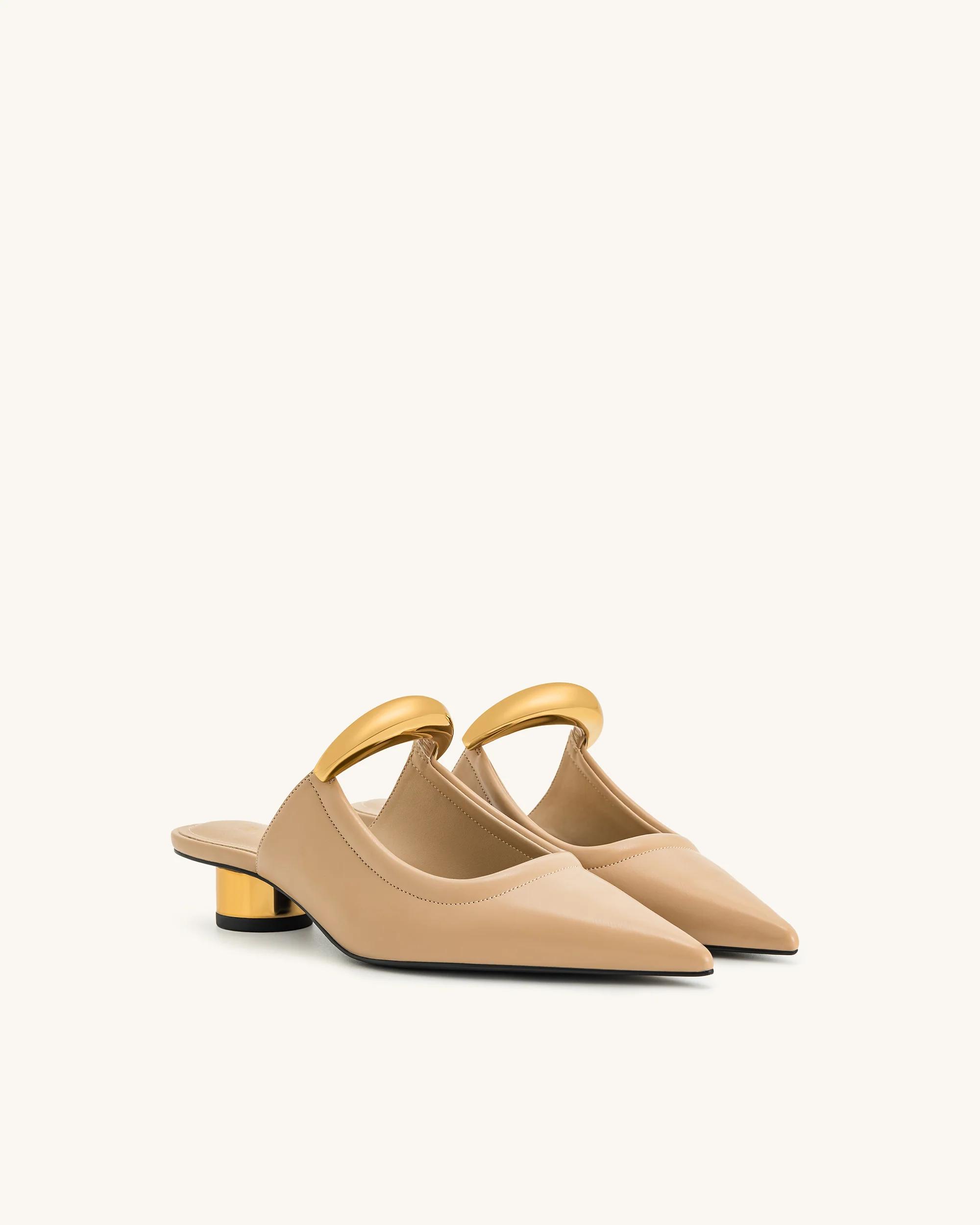 Helena Pierced Mules - Khaki - Image 3