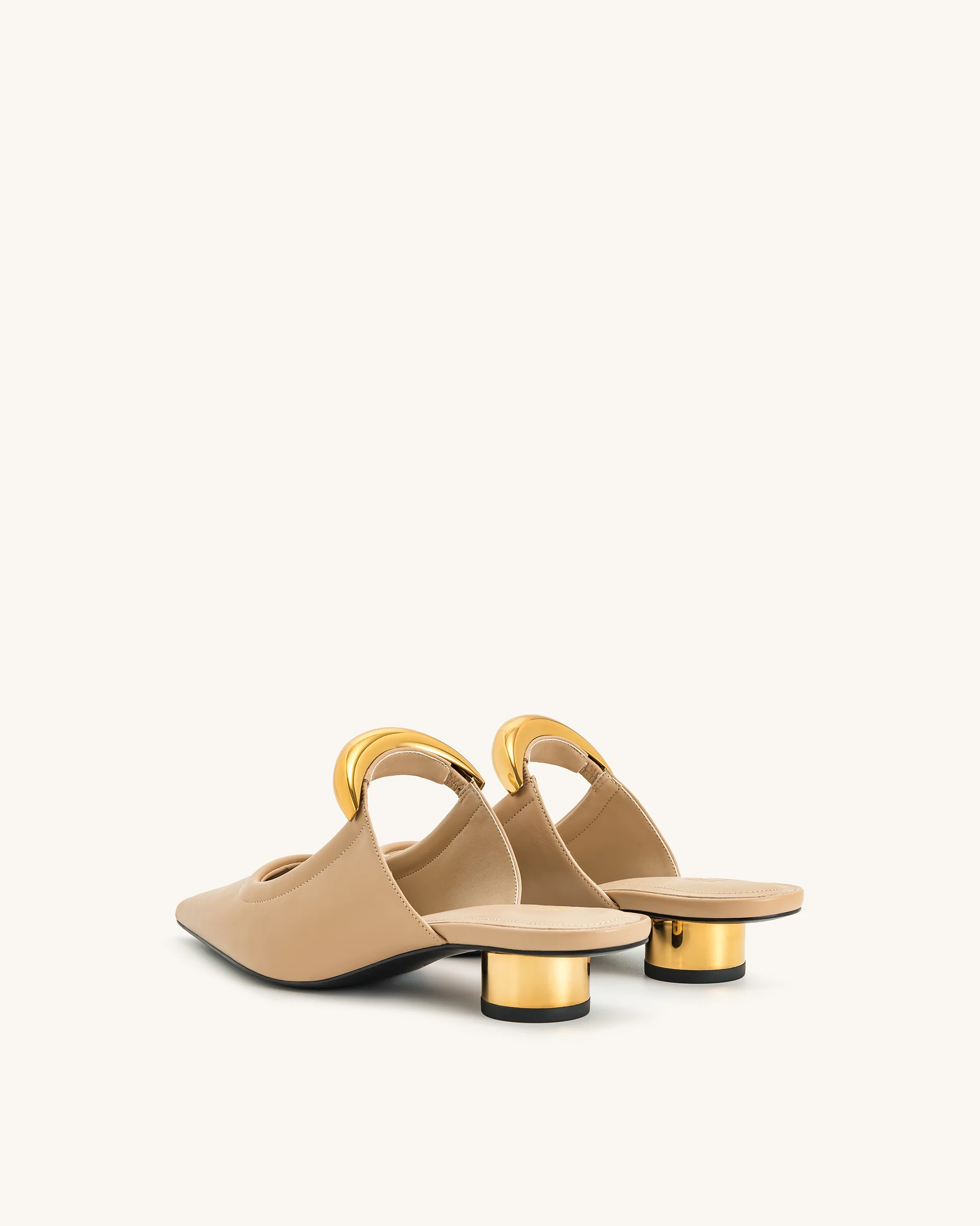 Helena Pierced Mules - Khaki - Image 6