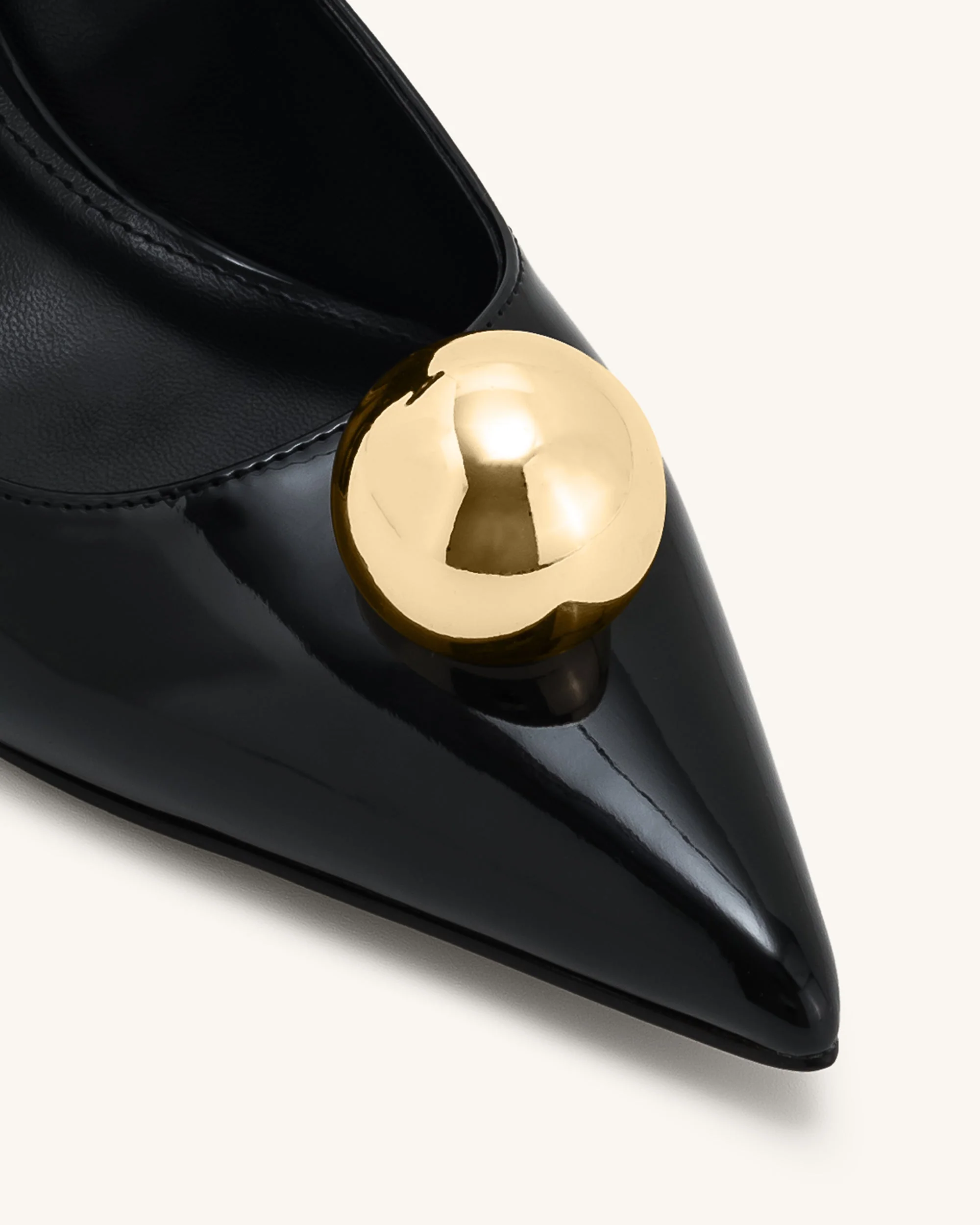 Jewel Buckle Kitten Heels Pumps-Black - Image 4