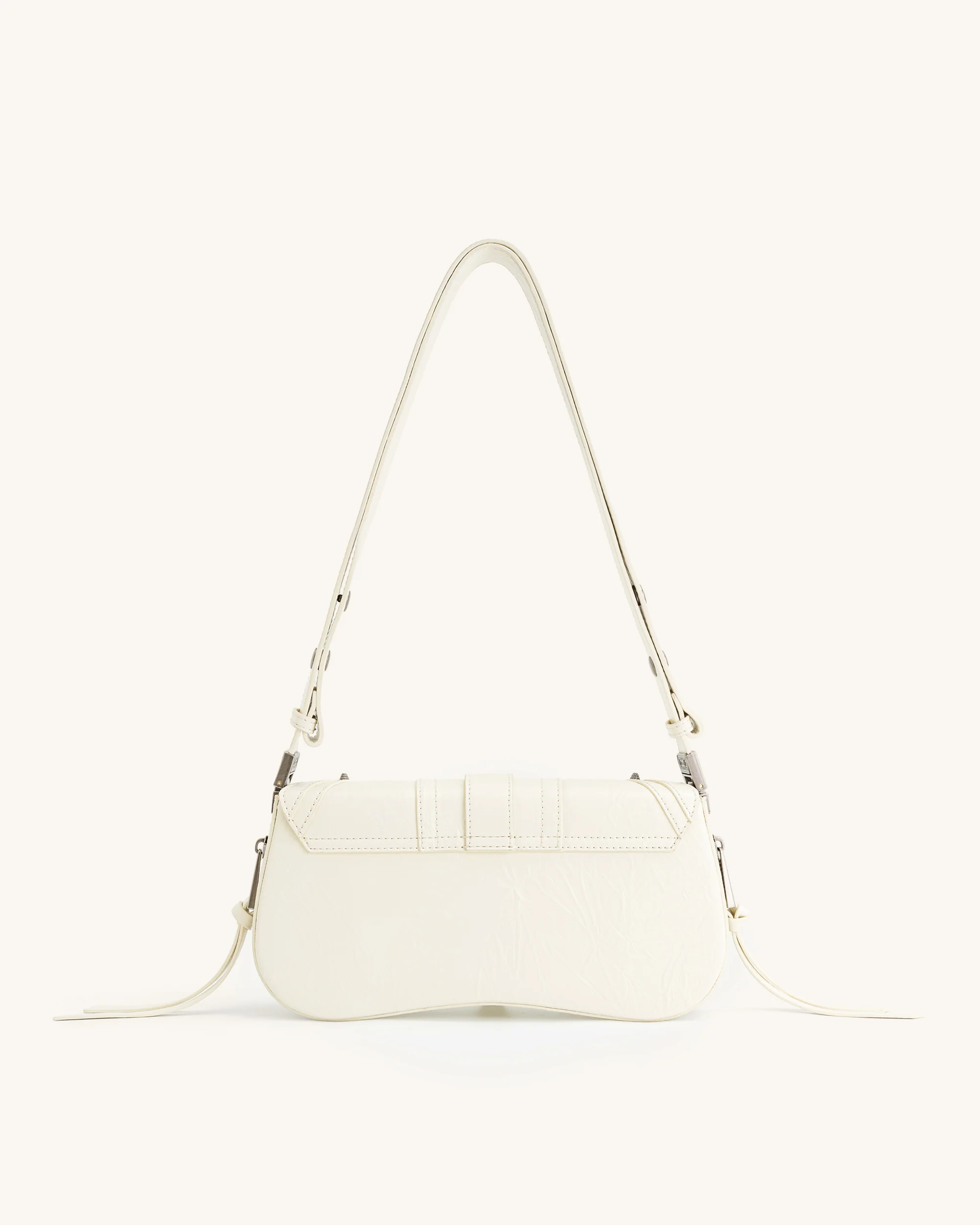 Joy Crushed Shoulder Bag - White - Image 4