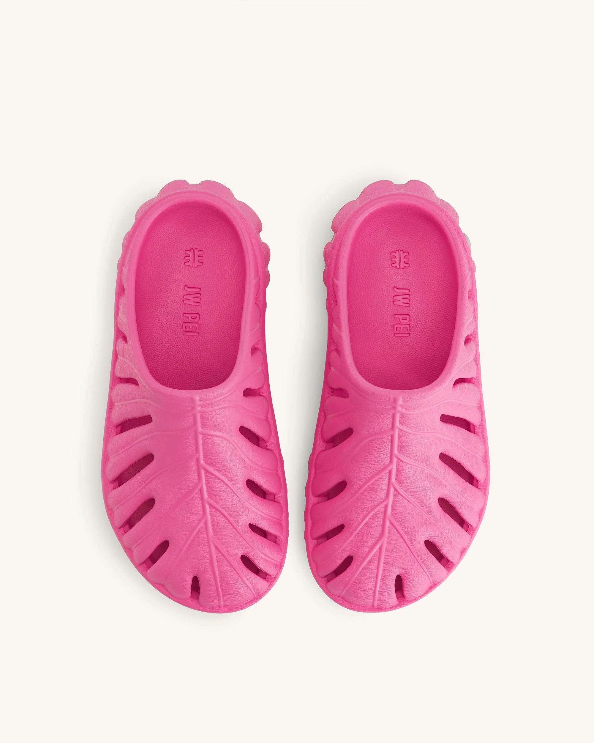 Tara Leaf Platform Clog - Bright Pink - Image 3
