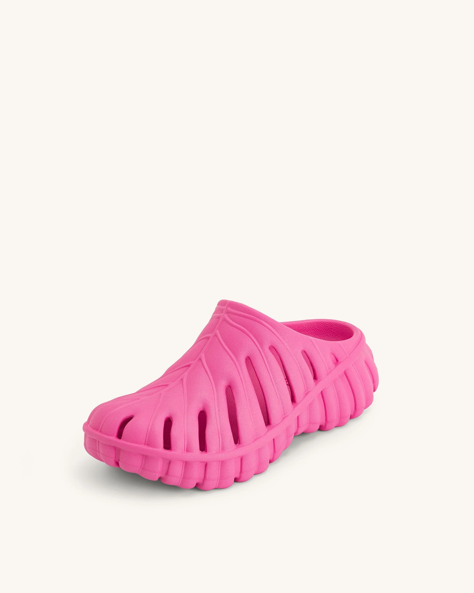 Tara Leaf Platform Clog - Bright Pink - Image 4