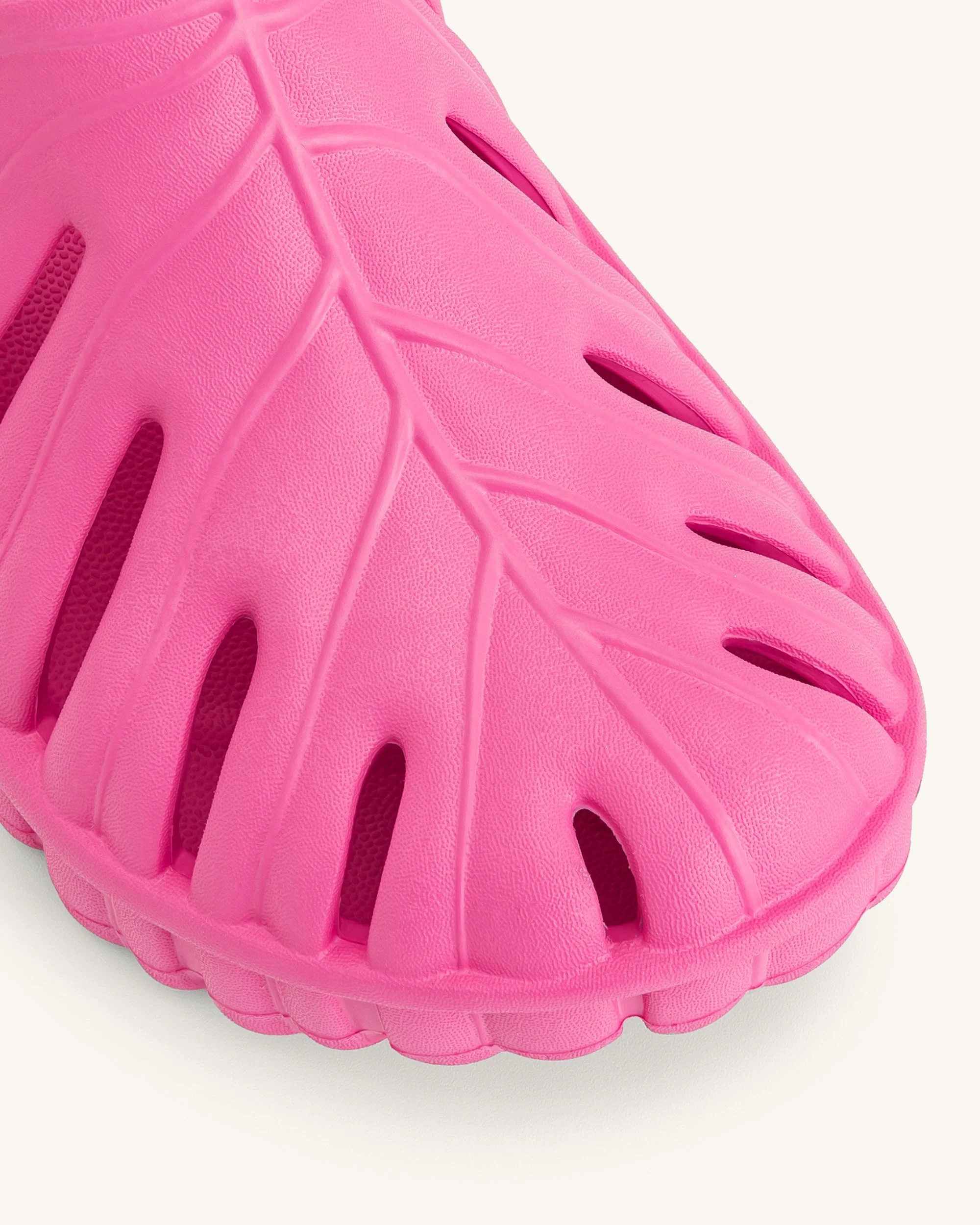 Tara Leaf Platform Clog - Bright Pink - Image 5