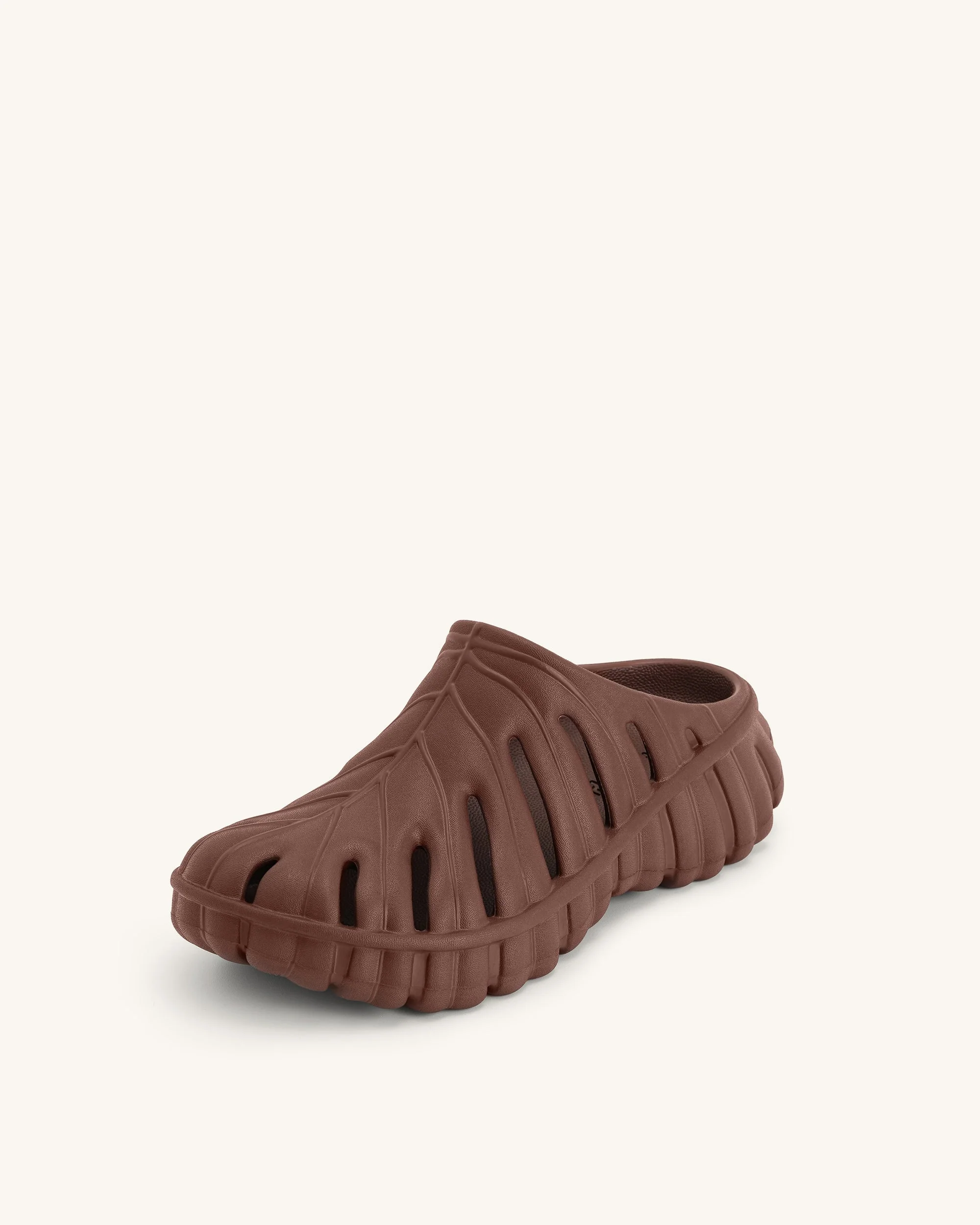 Tara Leaf Platform Clog - Brown - Image 4