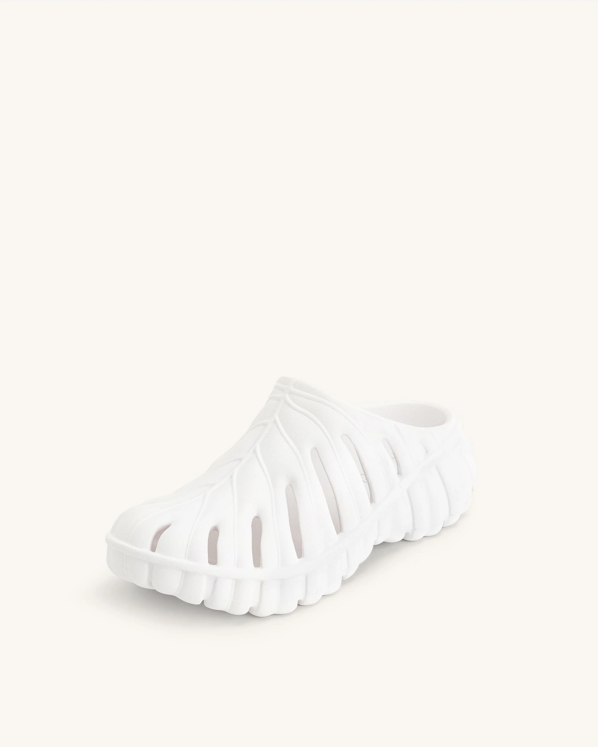 Tara Leaf Platform Clog - White - Image 4