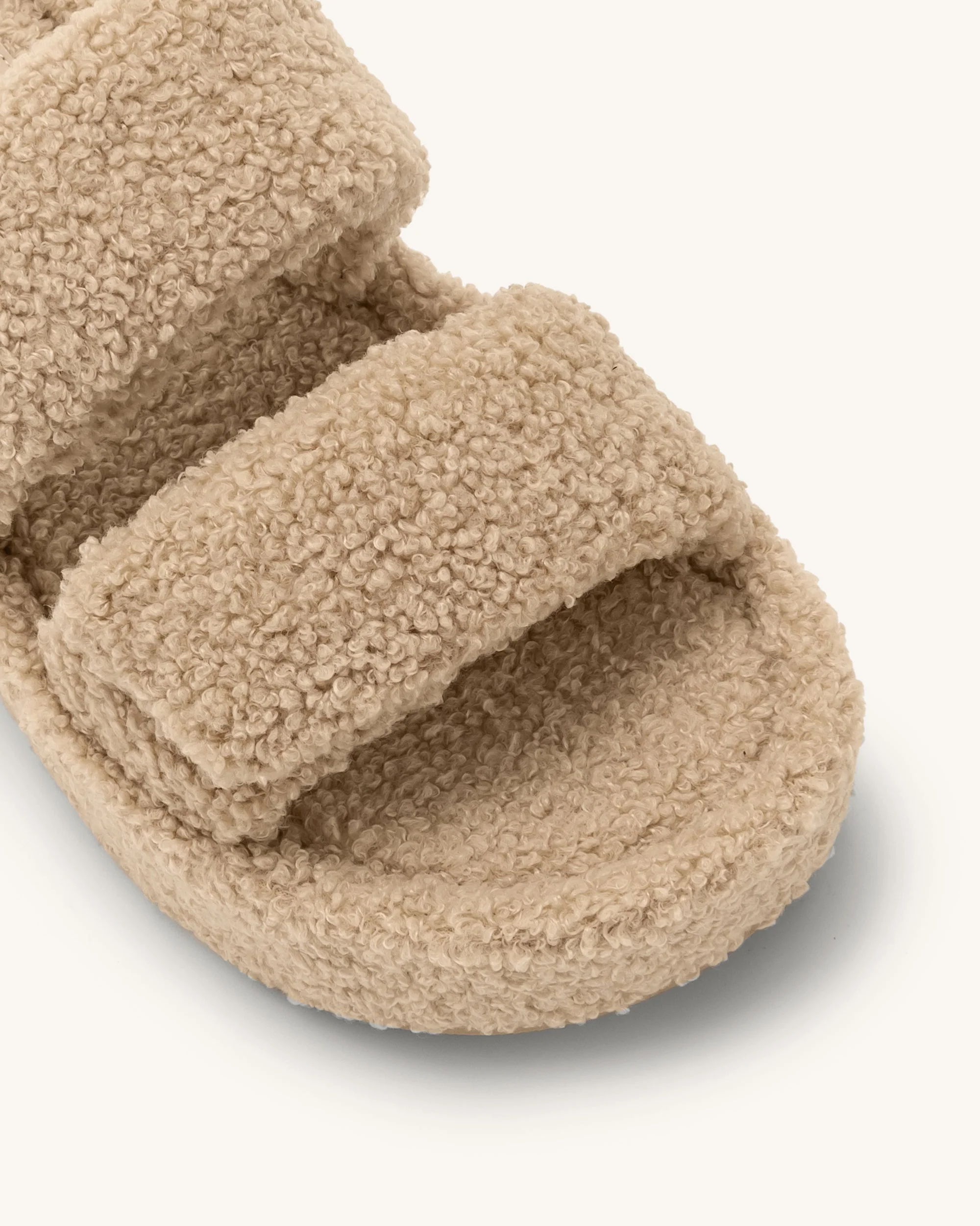 Lexi Faux Fur Platform Sandal - Beige - Image 5