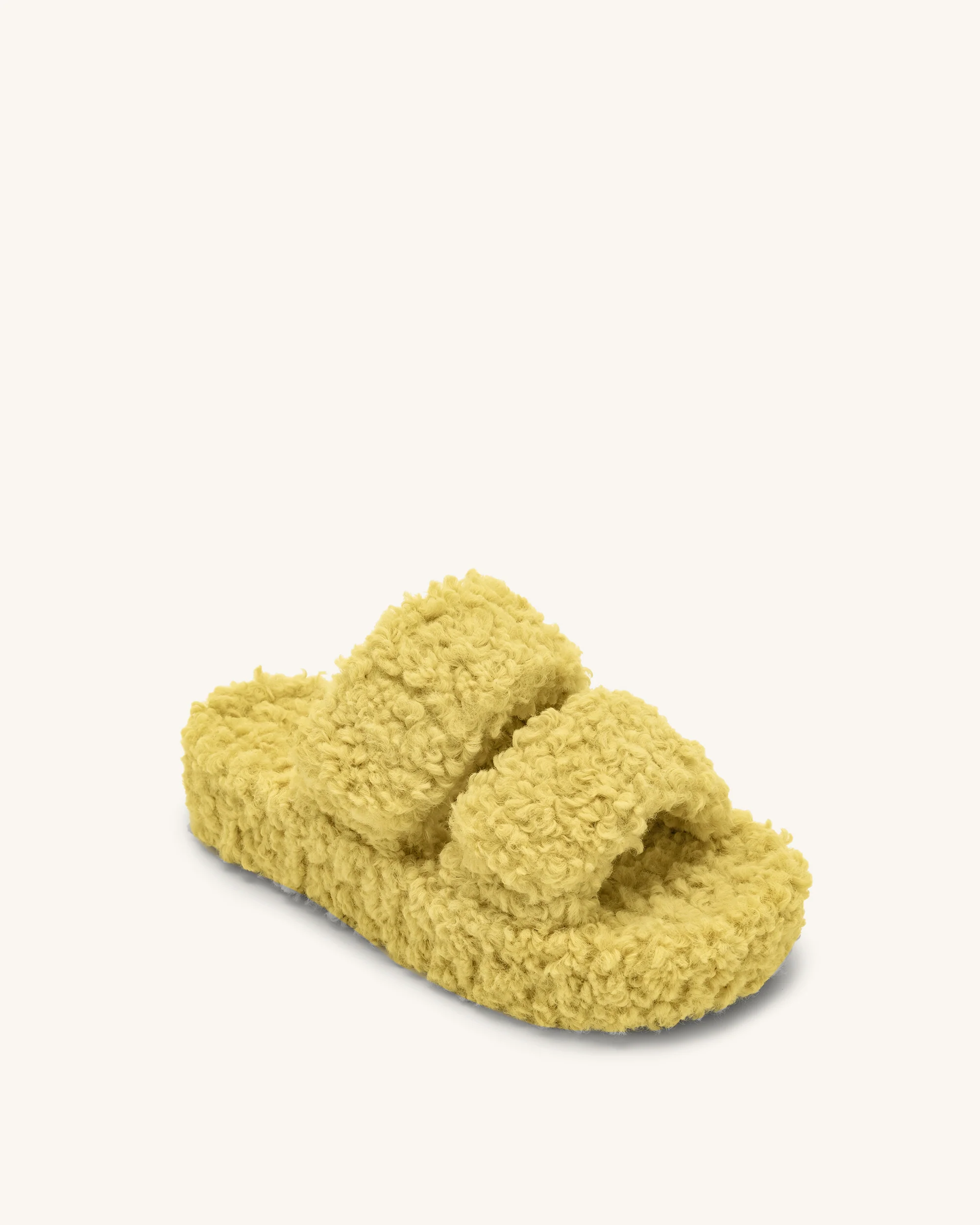 Lexi Faux Fur Platform Sandal - Yellow - Image 6
