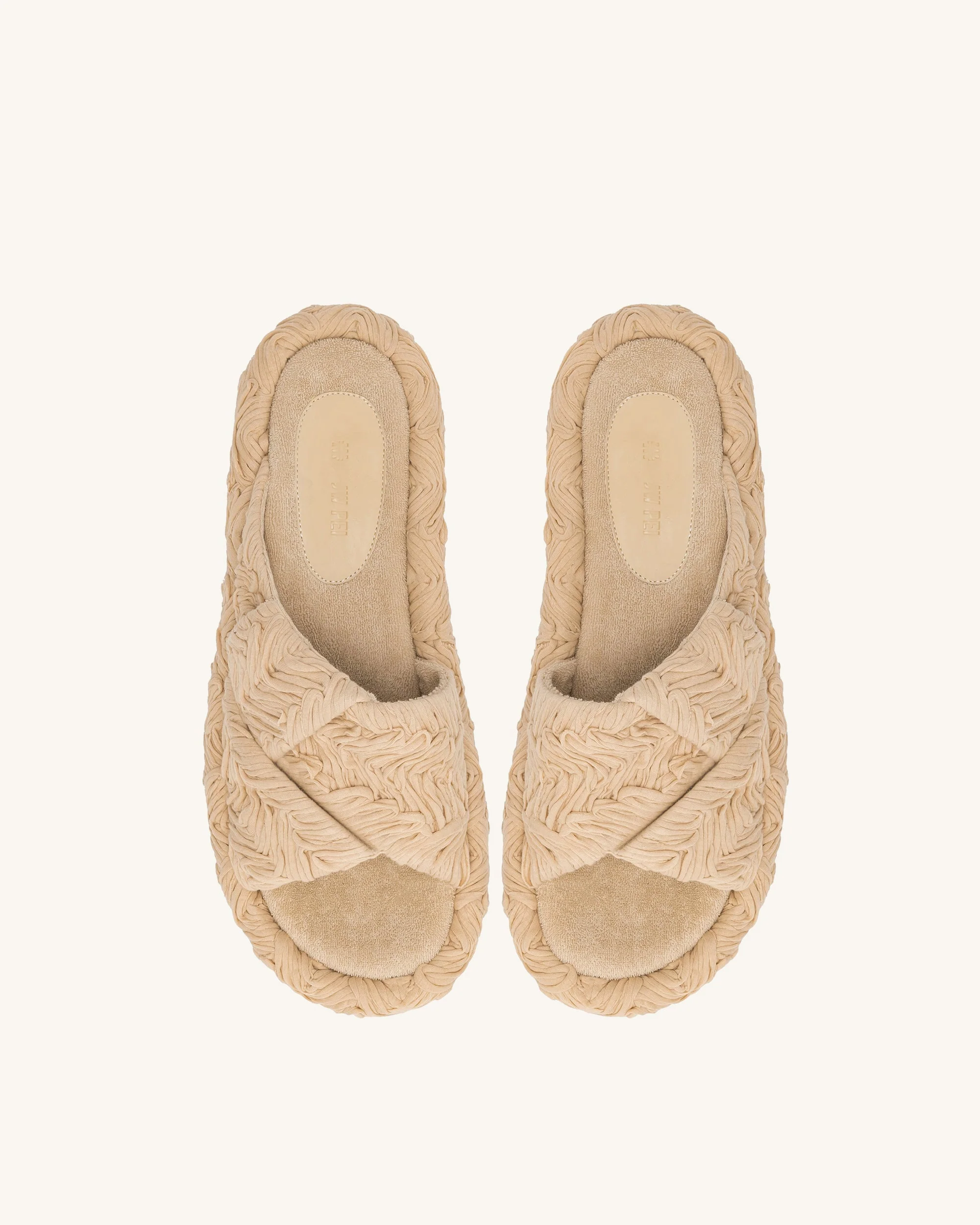 Lilah Woven Platform Sandal - Beige - Image 3