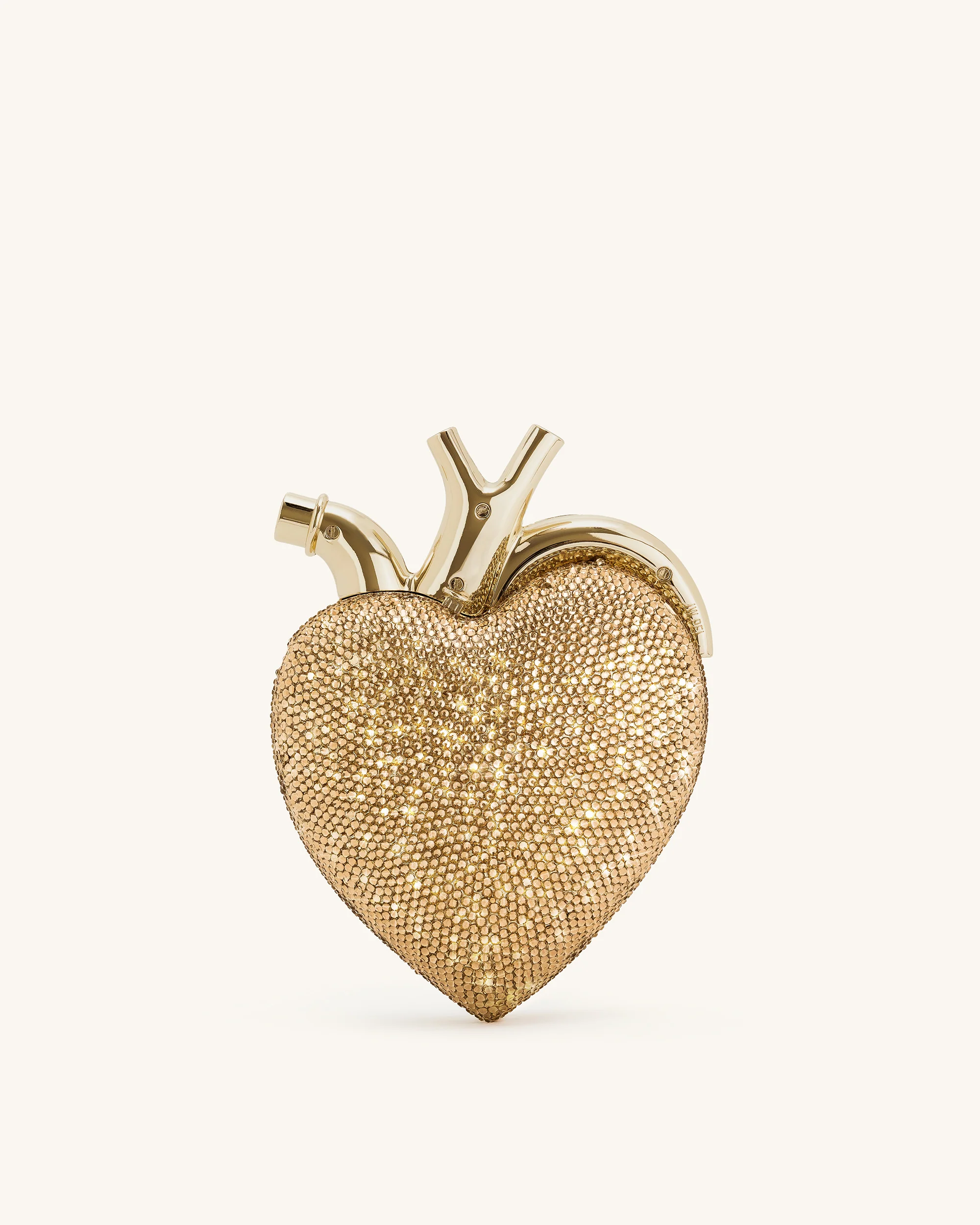 Maren Artificial Crystal Heart Shaped Bag - Gold - Image 3