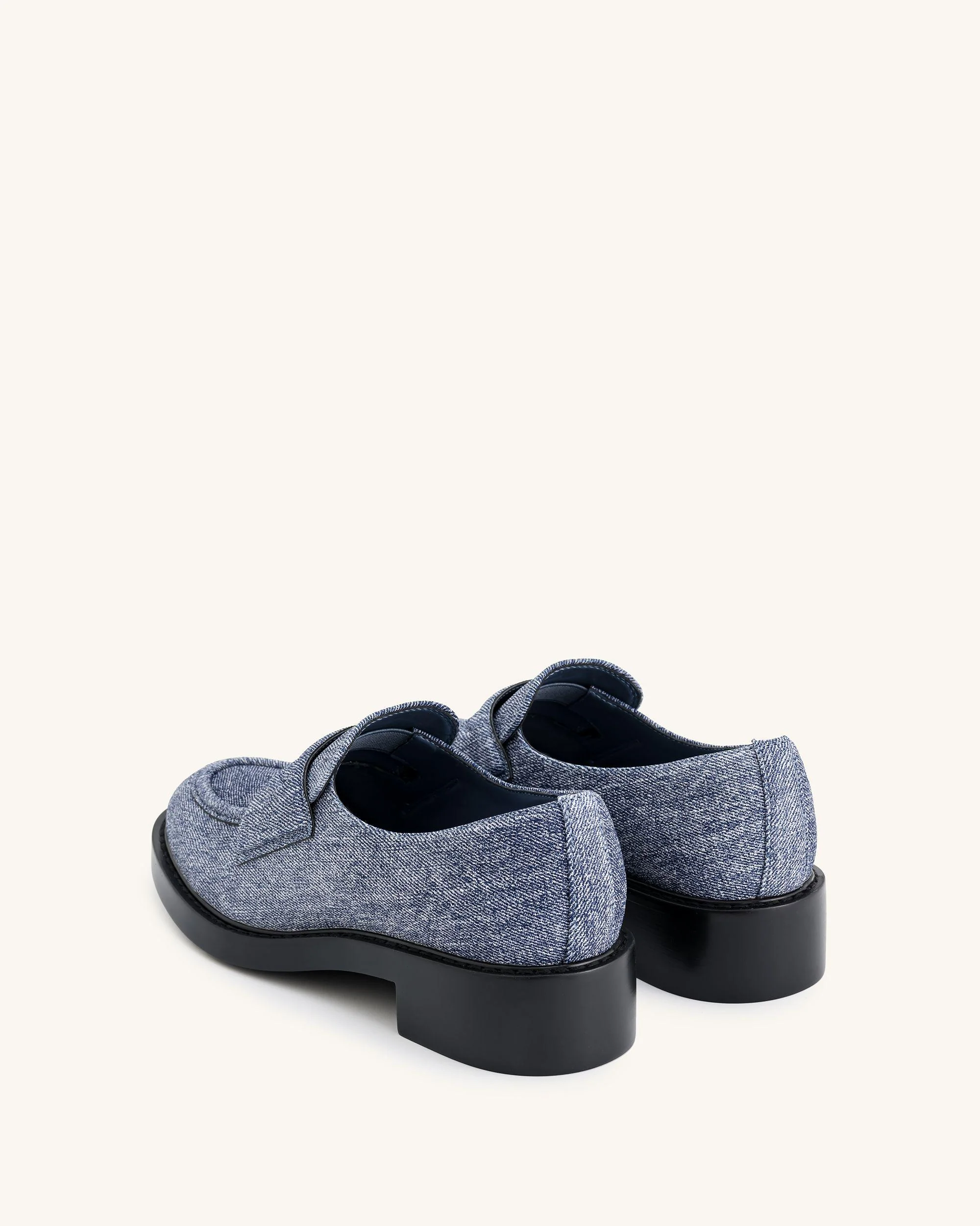 Micah Denim Embossed Chunky Loafer - Blue - Image 4