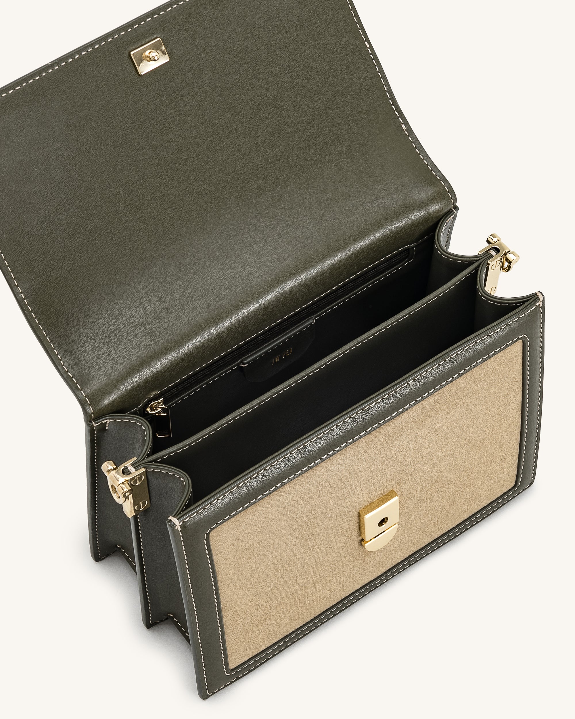 Mini Flap Faux Suede Crossbody - Green - Image 4