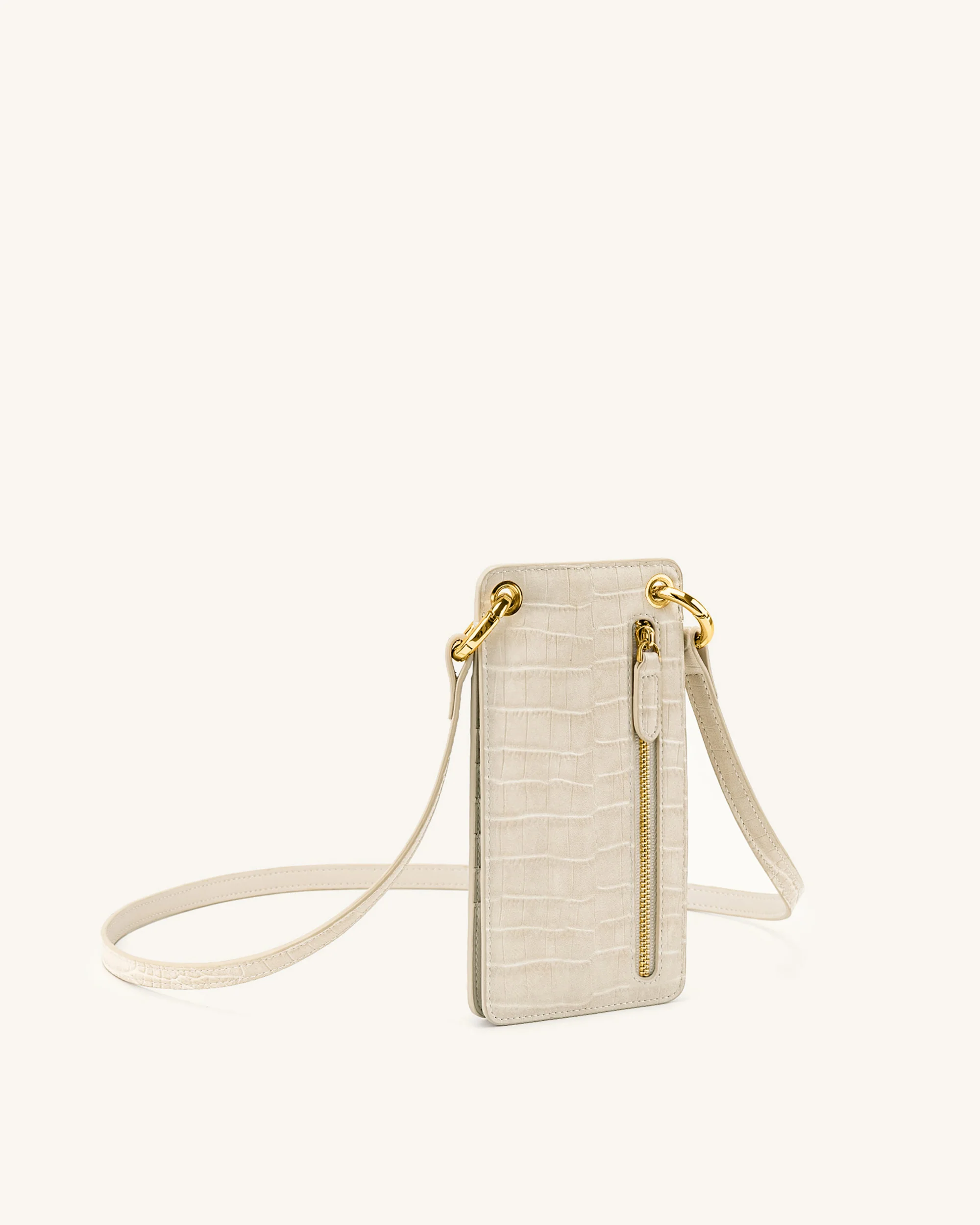 Quinn Phone Bag - Ivory  Croc - Image 3