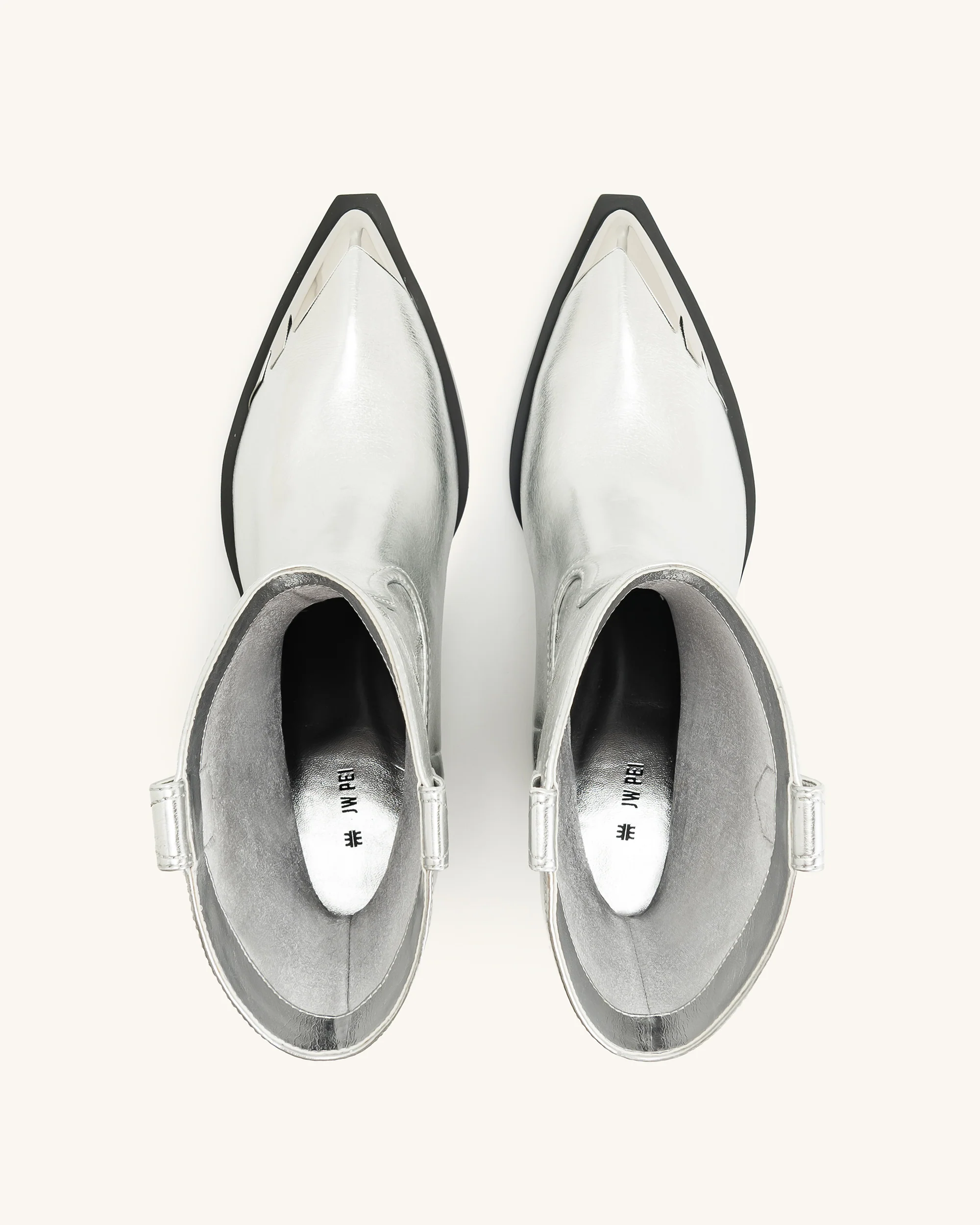 Riya Metallic Cowboy Boot - Silver - Image 3