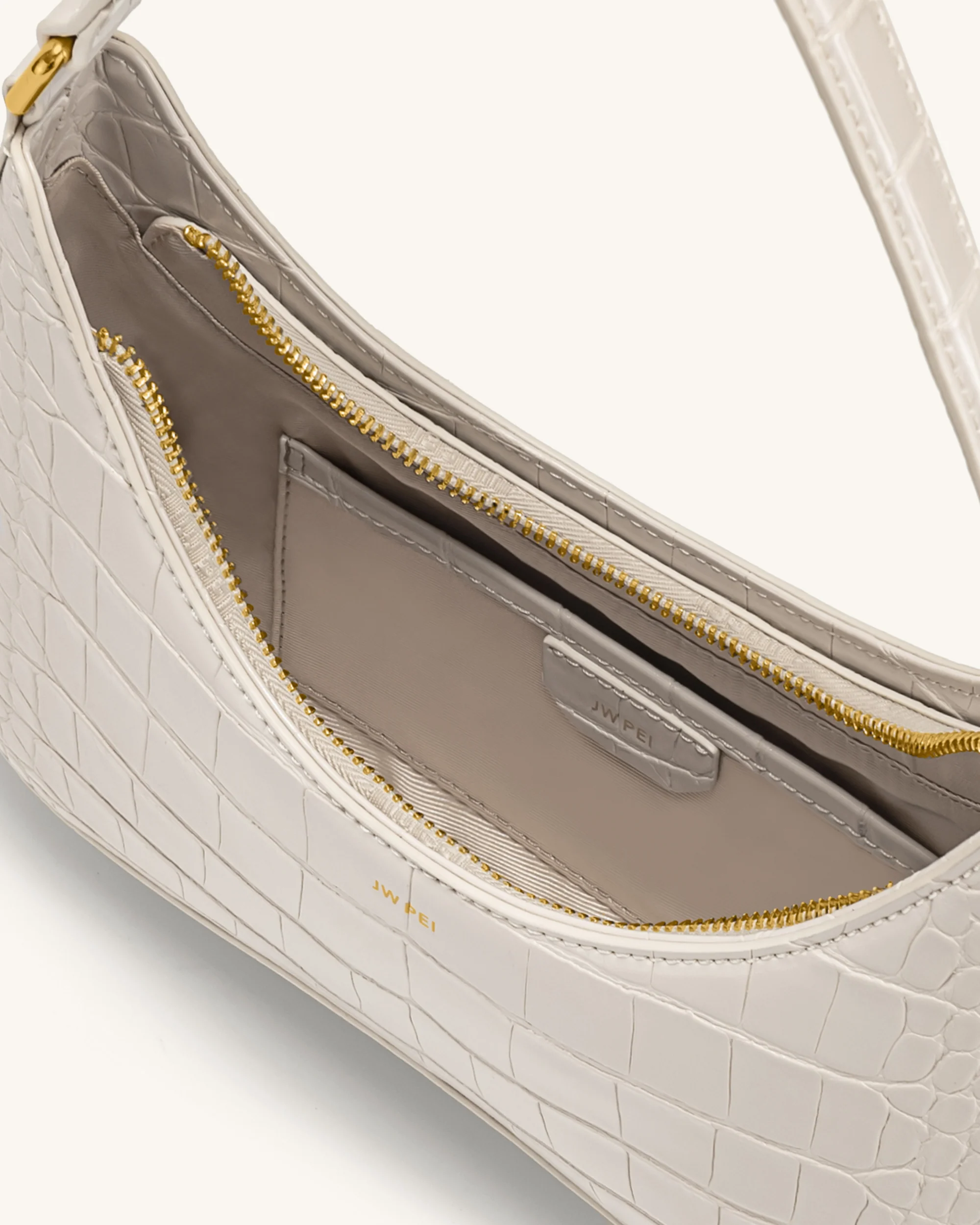 Ruby Shoulder Bag - White Croc - Image 4