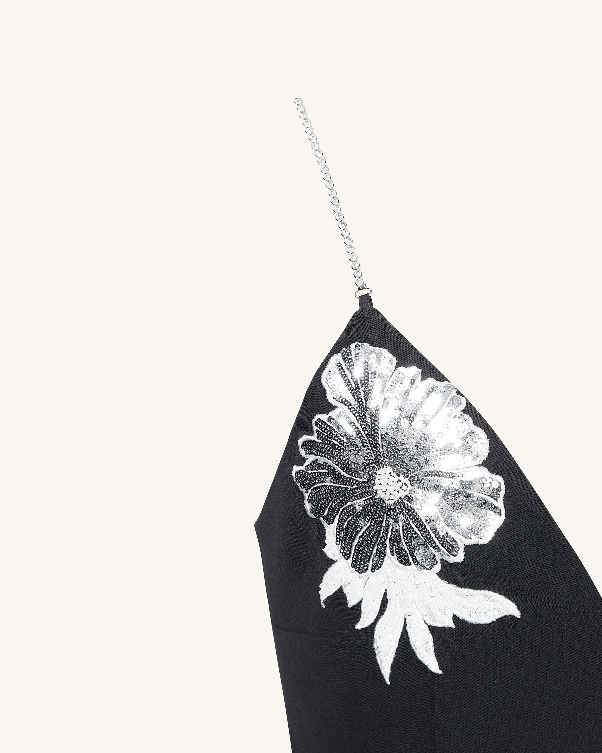 Ayliua Sweetheart-Neckline Rhinestones Embellished Black Long Dress - Black - Image 6