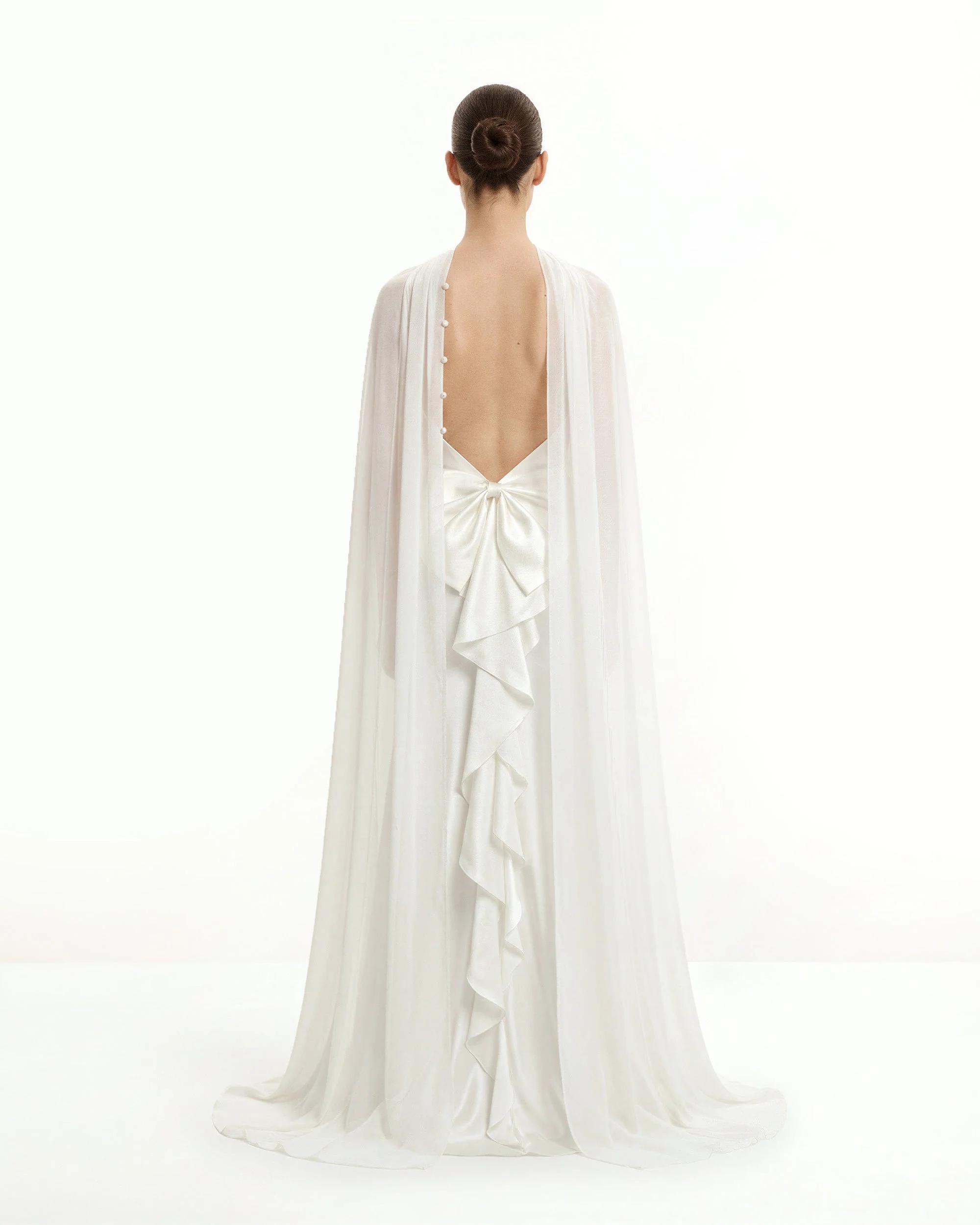 Tulle Cape Shawl - White - Image 4