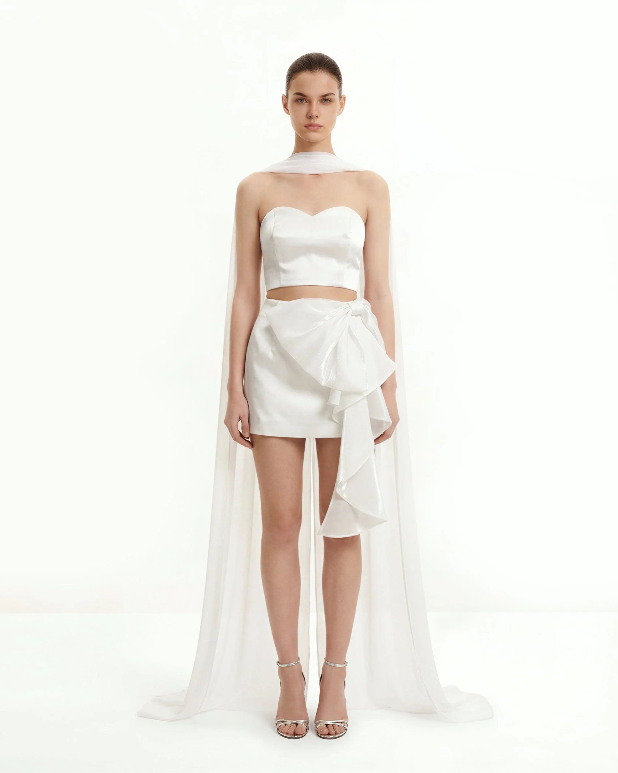 Tulle Cape Shawl - White - Image 5